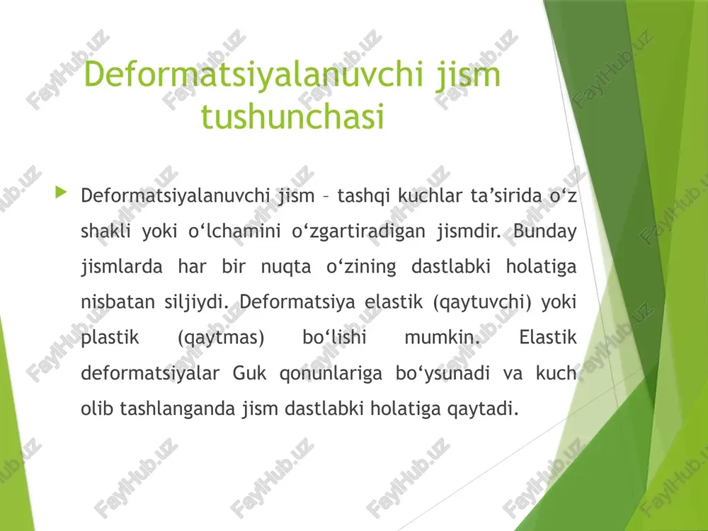 deformatsiyalanuvchi jism nuqtalaridagi umumlashgan hajmiy kuchlanish holati - Page 3