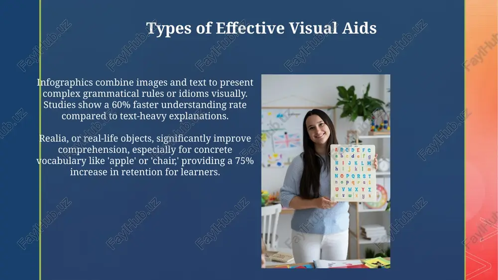 recognition capabilities. learners can identify relationships quicker. for instance, recognizing 75% of words with visual association boosts reading comprehension. visual aids enhance encoding in memory, allowing students to process and recall information more effectively. dual-coding theory suggests visual input creates both visual and verbal memory traces. thank you for your attention image5.jpg image6.jpg image7.jpg image8.jpg image9.jpg image10.jpg image11.jpg image12.jpg image13.jpg image14.jpg image1.png image2.png