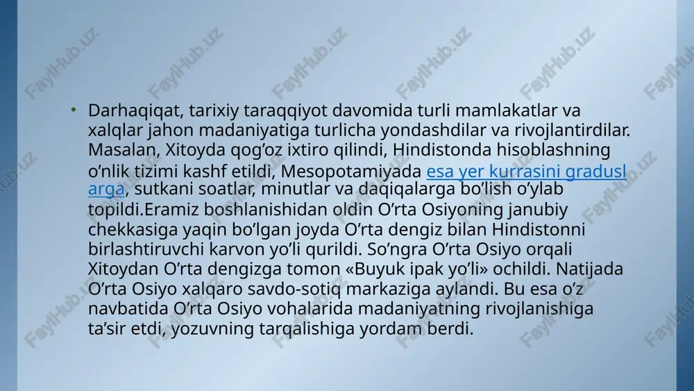 uchun ham yoshlarning ko’pchilik qismi palestrada o’qish bilan cheklanib qolar edi. 7 yoshlarning badavlatroq oiladan bo’lgan qismi palestrani tugatgach gimnasiyga (jismoniy, ijtimoiy tarbiya) kirar edi. ularga falsafa, siyosat, adabiyot fanlari o’rgatilgan. bu maktabni tugatgan yoshlar davlatni boshqarishda qatnashishlari mumkin edi. nihoyat, spartada bo’lgani kabi, afinada ham 18 dan 20 yoshgacha bo’lgan yoshlar efeblar qatoriga o’tib, harbiy xizmatga tayyorlanar va o’zlarini siyosiy bilimlarini oshirishni davom ettirar edilar. 8 o’rta asr g’arbiy yevropa mamlakatlarida ikki guruhga bo’lingan va yetti fanni o’z ichiga olgan ta’lim dasturi vujudga kelgan edi. birinchi guruh uchta fandan iborat edi, shu sababli unga lotincha «trivium» nomi berildi. bunga grammatika (lotin tili grammatikasi), ritorika va dialektika kirar edi. ikkinchi guruh to’rt fandan iborat bo’lgani uchun uni lotincha «kvadrivium» deyiladi. unga arifmetika, geometriya, astronomiya va musiqa kirar edi. hammasi bo’lib bu yetti fanni «etti erkin san’at» deb atash rasm bo’lib qoldi. 9 yevropada dastlabki universitetlar hamda akademiyalarning tashkil topishi va …