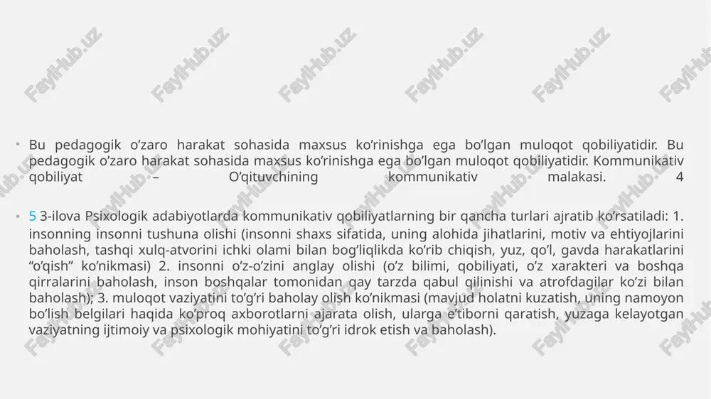 qoidasini buzish faqat kuchli xarakterga ega bo‘lgan o‘quvchigagina xos bo‘lib, u o‘qituvchi tomonidan tanqid qilib turiladi; ø haddan tashqari ko‘p mehnat qilish - bu kerak bo‘lmagan tirishqoqlikdir. 11 12 soxta ishonchni bartaraf qilish uchun o‘qituvchi quyidagi uch yo‘nalishda ish olib borishi kerak: sinf jamoasida sog`lom ijtimoiy fikrni shakllantirish. muhim ahamiyat kasb etuvchi shaxsiy hayotiy tajriba yaratish. soxta ishonchni asosiy tarzda inkor qilish. soxta ishonchni o‘zgartirishning quyidagi usullari mavjud: o‘quvchini o‘zini boshqalar bilan taqqoslashga undash. uning fikriga qarama- qarshi fikrda bo‘lgan kishi bilan yaqindan tanishish (masalan, bola o‘qishni xohlamaydi, lekin uning tanish o‘rtog`i ko‘p o‘qiydi va biladi, ammo o‘zining “quruq yodlovchi” yoki “o‘ta bilimdon” qilib ko‘rsatmaydi); noto‘g`ri qarashlar va ishonch oqibatida nimalarga olib kelishini ko‘rsatish (masalan, ana shunday xislatlarga ega bo‘lib, o‘z hayotini barbod qilgan, o‘z erki, g`ururi va vijdonini yo‘qotgan kishilar haqida so‘zlab berish. buning uchun hayotiy misollar, badiiy asarlar, kinofilmlar va boshqalardan foydalanish mumkin); soxta ishonchni yoqlab, himoya qiluvchi …