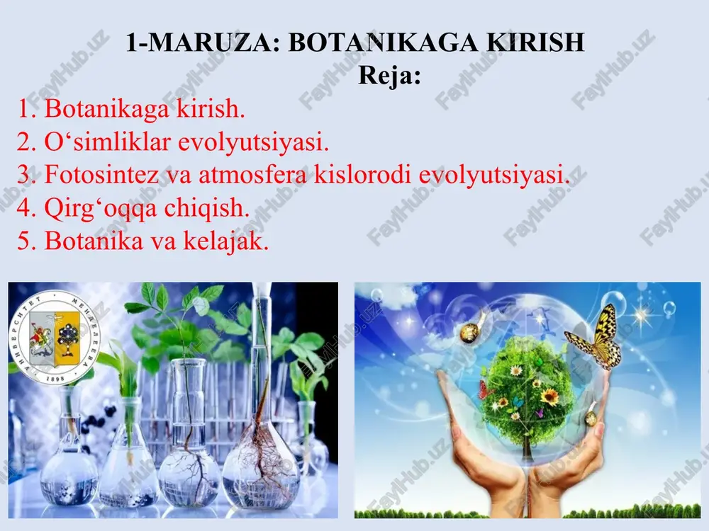 organik molekulalarning tashqi manbaiga boqim bo‘lgan organizmlar tegishlicha gyetyerotrof organizmlar deyiladi. bu guruhga hozirgi vaqtda barcha hayvonlar, zamburug‘lar hamda ko‘pchilik bir hujayralilar, masalan, aksariyat bakteriyalar kiradi. primitiv geterotroflar soni orta borgan sari millionlab yillar davomida jamg‘arilgan murakkab molekulalar kamaya bordi. hujayradan tashqaridagi organikaning kamaya borishi bilan hujayrali organizmlar orasida organik moddalar uchun raqobat boshlandi. yaxshi moslasha olmagan hujayralarning uzoq vaqt davom etgan eliminatsiyasi jarayoni natijasida anorganik moddalardan o‘ziga energiyaga boy molekulalar yaratadigan organizmlar paydo bo‘ldi. bunday organizmlar a v t o t r o f l a r deb ataladi. bu birinchi avtotroflarsiz yerdagi hayot tugagan bo‘lar edi. shunday qilib, avtotroflar g‘olib chiqdi. chunki ularda quyosh energiyasidan bevosita foydalana oladigan sistema, ya’ni fotosintez sistemasi paydo bo‘lgan. birinchi fotosintezlovchi organizmlar hozirgi o‘simliklardan soddaroq tuzilgan edilar, lekin primitiv geterotroflarga nisbatan birmuncha murakkab bo‘lgan. www.arxiv.uz www.arxiv.uz fotosintez va atmosfera kislorodi evolyutsiyasi avtotroflar soni orta borgan sari planeta qiyofasi o‘zgarib bordi. bu biologik revolyutsiya …