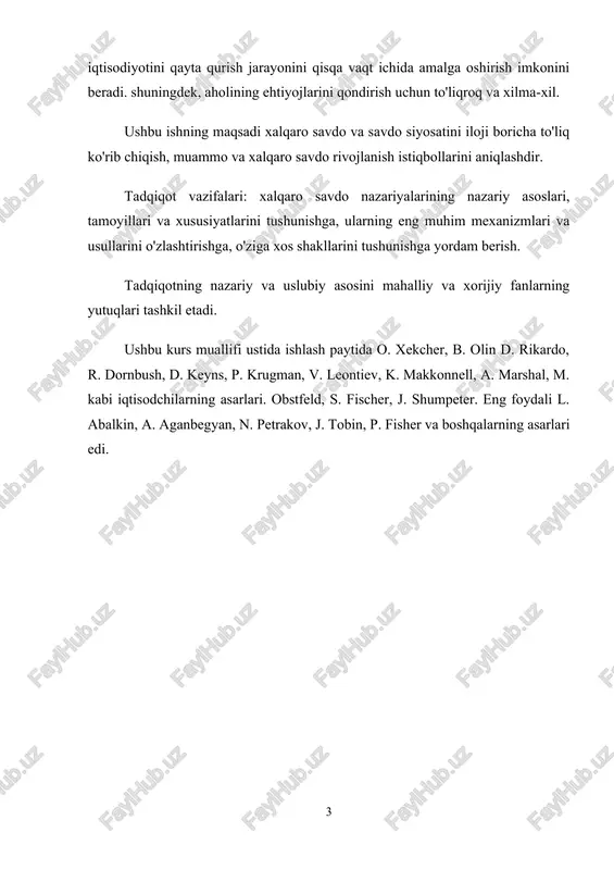 kabi maxsus tovarlarni ishlab chiqarishga yoki saudiya arabistonida neft qazib olishga yo'naltirilganligining sababi. boshqa mahsulotlarni ishlab chiqarishni ular eksport qilayotgan mahsulotlardan olinadigan daromadlardan foydalangan holda import qilish yo'li bilan amalga oshirish mumkin. har bir mamlakat boshqa mamlakatlar bilan savdo aloqalarini optimallashtirishga intiladi. bunga xalqaro savdo nazariyasi yordam beradi, uning omillarning afzalliklari asosida ma'lum bir mamlakat uchun foydasini tavsiflaydi. tashqi savdoning ma'nosini aniqlash, uning maqsadlarini shakllantirishga urinish merkantilistlarning iqtisodiy doktrinasida feodalizm tanazzuli va kapitalistik munosabatlarning paydo bo'lishi bosqichida (xv-xvii1 asrlar) amalga oshirildi. ularning qarashlariga asos bo'lgan muomala sohasining hal qiluvchi roli haqidagi tezisga muvofiq mamlakat boyligi, avvalo, oltin va qimmatbaho metallar ko'rinishidagi qadriyatlarga egalik qiladi. merkantilizm vakillari t. meyn, a. montchretien oltin zaxiralarini ko'paytirish davlatning eng muhim vazifasi, tashqi savdo esa, eng avvalo, oltinni olishni ta'minlashi kerak, deb hisoblashgan. bunga tovarlar eksportining o'z importidan oshib ketishi, faol savdo balansi erishiladi. xalqaro savdo-sotiqning asosiy nazariyalari 18-asr oxiri - 19-asr boshlarida yaratilgan. adam …