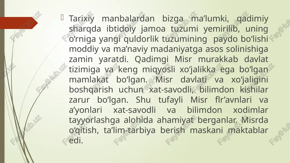 chilar bilan siyosiy va axloqiy masalalarda suhbatlar o‘tkazilgan, o‘qish tekin bo‘lgan «gimnasiy» maktabida polestra maktabini tugatgan badavlat oila farzadlari tahsil olganlar. ularga falsafa, siyosat, adabiyot fanlari o‘rgatilgan. bu maktabni tugatgan yoshlar davlatni boshqarishda qatnashishlari mumkin bo‘lgan. qadimgi yunoniston faylasuflari tarbiya to‘g‘risida suqrot. (eramizdan avvalgi 469—399 yillar) u pedagogika olamiga ana shunday savol-javob metodini, ya’ni «evristik» suhbat metodini yangi (savol berish va savolni to’ldirish) metodini olib kirdi. suhbatni bu metodi «suqrot metodi» deb yuritilgan. platon eramizdan ilgari (424—347 yillarda) yashagan. tarbiya,—deydi platon, — davlat tomonidan tashkil etilmog’i va hukmron guruhlarning— faylasuflar va jangchilarning manfaatini ko’zlamog’i lozim. platon o’zining pedagogika tizimida sparta va afina tizimining ba’zi bir belgilarini birlashtirishga intiladi. arastu—aristotel’ (eramizdan ilgari 384—322 yillar)da yashagan. arastu o’z pedagogik qarashlarida iroda, faoliyatni asos qilib olgani holda, aqliy tarbiya sohasida axloqiy ko’nikmalarga katta ahamiyat beradi. tabiiy iste’dod, shu bilan birga, ko’nikma orttirish (matlub harakatlarni o’rganish, tez-tez takrorlab turish) va aql — bular axloqiy …