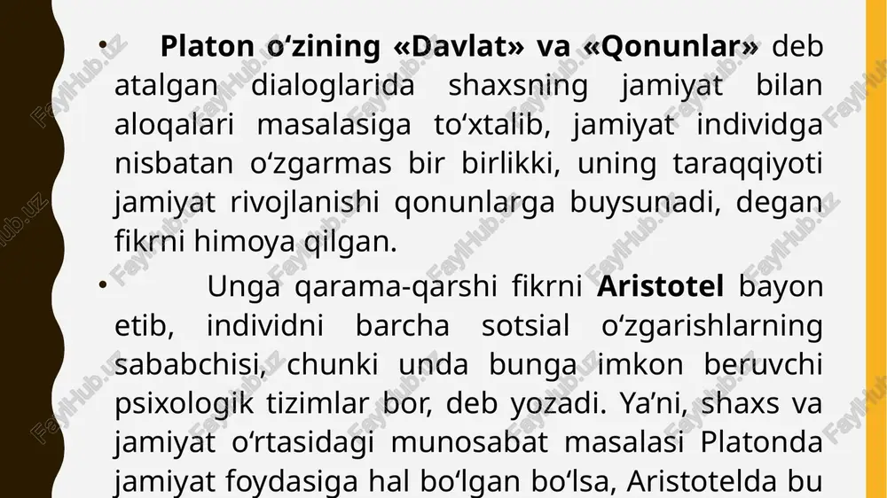 tsiyalar» va 1900-1920 yillar oralig‘ida yozgan o‘n tomli «xalqlar psixologiyasi» asarlarida asosan o‘zi to‘plagan empirik ma’lumotlar asosida xalqlar psixologiyasiga bag‘ishlagan fikrlari tizimini bayon etdi. ommaviy hodisalarni o‘rganish natijasida 1890-yilda gabriel tardning «taqlid qilish qonunlari» deb atalgan birinchi kitobi chiqdi. tard frantsiyada ro‘y berayotgan ommaviy hodisalarni shu hodisalarda ishtirok etayotganlarning xulq- atvorlarini taqlid qilish orqali tushuntiradi. bu harakatlar irratsional (ya’ni aqlning ishtirokisiz) tabiatga ega bo‘lib, har bir individ ommaga qo‘shilgan zahoti unga taqlid qilishga tayyorlik instinkti ustun bo‘lib qoladi. italiyalik huquqshunos stipion sigele va fransuz olimi gyustav lebon ham tard ishlarini ma’qullab uning nazariyasini faktik materiallar bilan boyitdilar. 1895-yilda bosilib chiqqan sigelening «omma psixologiyasi» kitoblarida asosiy g‘oya shundan iborat ediki, ommaviy harakatlarda shaxsning o‘z xulq- atvorlarini ongli va aql bilan boshqarish qobiliyati yo‘qoladi. lebon shaxsning omma holatidagi belgilariga to‘xtalib quyidagilarni ajratadi: 1. shaxsiy sifatlarning yo‘qolishi. 2.hissiyotlarga o‘ta beriluvchanlik. 3. aqliy sifatlarning yo‘qolishi. 4.shaxsiy mas’uliyatning yo‘qolishi. sotsial xulq-atvor instinktlari nazariyasi xx asrning …