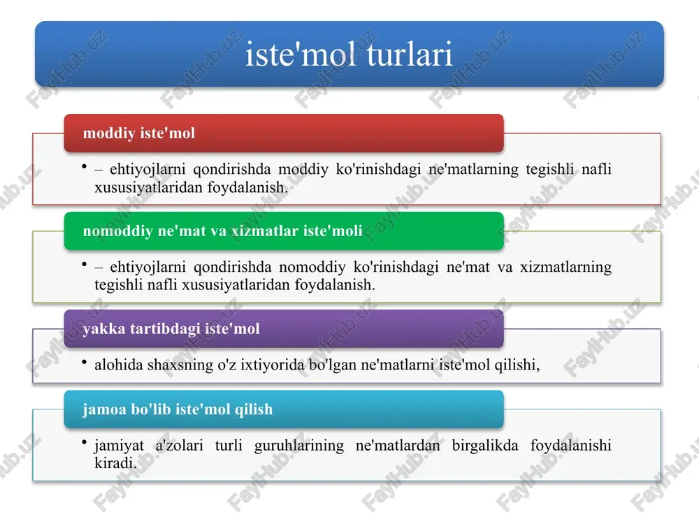 sini hosil qiladi. ishlab chiqarish sohasidagi jamg'arish iqtisodiy o'sishning muhim omilidir. noishlab chiqarish maqsadidagi jamg'arish ijtimoiy-madaniy sohadagi jamg'arish (noishlab chiqarish jamg'arishi) uy-joy fondini, kasalxonalar, o'quv muassasalari, madaniyat, sog'liqni saqlash, sport muassasalari, ya'ni nomoddiy ishlab chiqarish tarmoqlarini kengaytirish, rekonstruktsiyalash, yangilashga sarflanadi. jamg'arish normasi bevosita jamg'arish summasining butun milliy daromad hajmiga nisbati bilan aniqlanadi: jn - jamg'arish normasi; js - jamg'arish summasi; md - milliy daromad. nominal investitsiya pul mablag'lari ko'rinishidagi investitsiya real investitsiya pul mablag'lariga sotib olish mumkin bo'lgan investitsion resurslar 3. investitsiyalar va uning darajasini belgilovchi omillar investitsiyalar – asosiy va aylanma kapitalni qayta tiklash va ko'paytirishga, ishlab chiqarish quvvatlarini kengaytirishga qilingan sarflarning pul shaklidagi ko'rinishidir investitsiya faoliyati quyidagi manbalar hisobiga amalga oshirilishi mumkin: investitsiyalarni ro'yobga chiqarish bo'yicha amaliy harakatlar – investitsion faoliyat, investitsiyalarni amalga oshiruvchi shaxs – investor deyiladi. 1 investorlarning o'z moliyaviy resurslari (foyda, amortizatsiya ajratmalari, pul jamg'armalari va h.k.); 2 qarz olingan moliyaviy mablag'lar (obligatsiya zayomlari, bank …