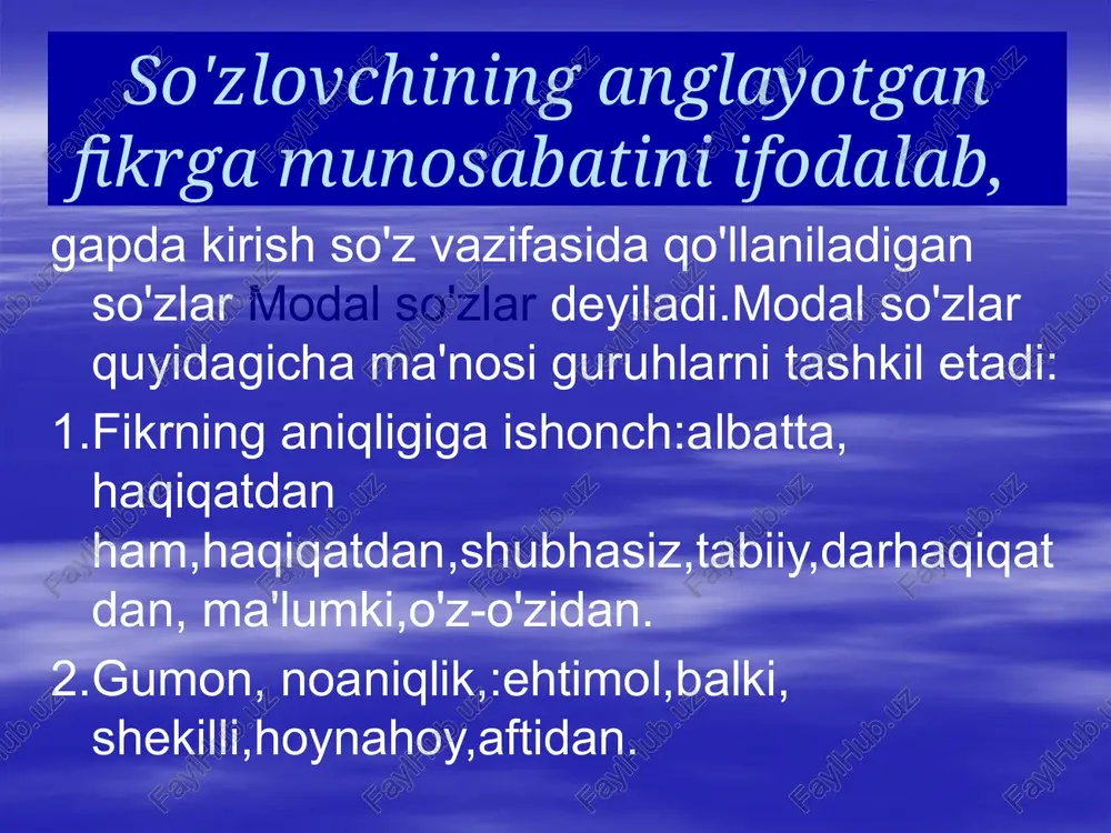 modalso'zlar, undovso'zlar, taqlidso'zlar - Page 3