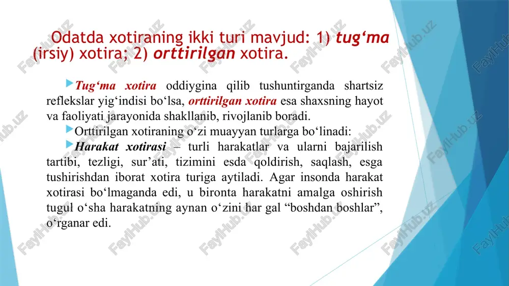 amal qilish usuliga qarab ixtiyorsiz, ixtiyoriy, ixtiyoriydan so‘nggi turlarga bo‘linadi. tashqi diqqat deb ongimizning ob’ektiv voqelikdagi narsa va hodisalarga, ularning ayrim belgi va xususiyatlariga yo‘naltirilishi, ularda faol to‘planishiga aytiladi. jumladan, ixtirochining o‘zi yaratgan narsasini tasavvur qilishi, rassomning obrazlarni kashf qilish jarayoni. ichki diqqat esa ongimizning o‘z sub’ektiv tassurotlarimiz, his-tuyg‘ularimiz va intilishlarimizga qaratilishidan iboratdir. bir kishi ongining muayyan ob’ektga qarata yo‘naltirilishi va unga to‘planishiga individual; bir guruh yoki ko‘pchilikdan iborat kishilar jamoasining ongi psixik faoliyatning biror ob’ektga qarata yo‘naltirilishi va shu ob’ekt ustida to‘planishiga guruh yoki jamoa diqqati deb yuritiladi. ixtiyoriy diqqat – ongning oldindan belgilangan maqsadga muvofiq irodaviy va asabiy faollik ko‘rsatgan holda muayyan ob’ektga yo‘nalishi va unga to‘planishidan iborat diqqat turidir. ixtiyorsiz diqqat – ongimizning oldindan belgilangan maqsadsiz ravishda muayyan ob’ektga yo‘naltirilishi va unga to‘planishidan iborat diqqat turidir. ixtiyoriydan so‘nggi diqqat – diqqatning muayyan ob’ektga avvalo ixtiyoriy ravishda qaratilib, so‘ngra uning ahamiyati tushunilgan sari o‘z-o‘zidan qaratilib boriladigan (avtomatlashgan) diqqat …