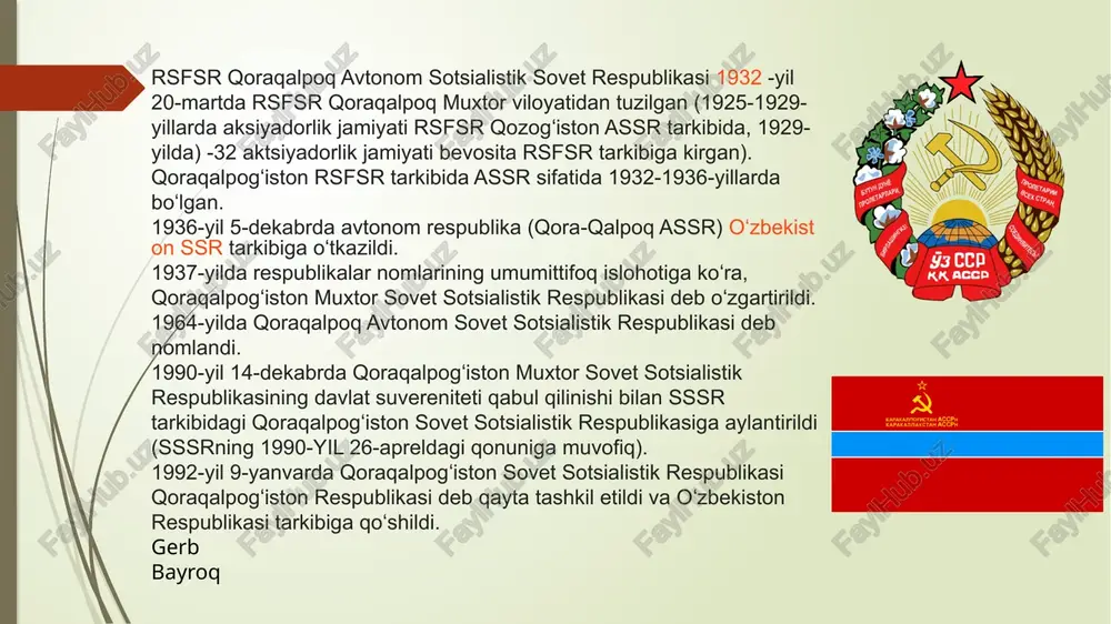 ips va ohaktosh, keramzit, sement, kon-ruda va kon-texnika xom ashyosi olinadi. sanoatida ishlov beruvchi va xom ashyo yetkazib beruvchi tarmoqlar mavjud boʻlib, ular quyidagʻilardan iborat: elektroenergetika; yoqilgʻi sanoati; kimyo va neft kimyosi; mashi-nasozlik va metallsozlik; oʻrmon. yogʻochni qayta ishlash va sellyuloza-qogʻoz; un-yorma va aralash yem; poli-grafiya sanoatlari. taxiatosh issiqlik elektr stansiyasi respublika va qoʻshni viloyatlarning elektr energiyasiga bulgan talabini qondiradi (stansiyaning oʻrtacha yillik quvvati 443,4 mvt). 1996-yilda qoʻngʻirot tumanida „ustyurtgaz“ korxonasining ishga tushirilishi bilan yoqilgʻi sanoati vujudga keldi. 2004-yilda respublika buyicha 1697,1 mln. m1gaz va 30,4 ming t kondensat yetkazib berildi. respublikaning tashqi savdo aylanmasi 2004-yil uchun 95559,4 ming aqsh dollari yoki 2003-yil darajasidan 50.2 % ortiq. jumladan. eksport 35160,5 ming aqsh dollari yoki 2003 n.darajasidan 45.2 % ortiq; import 60398.9 ming aqsh dollari yoki 2003-yildarajasidan 53,3 % koʻp. 2004-yilda tashqi savdo aylanmasining umumiy hajmiga nisbatan asosiy ta.shqi savdo hamkorlari: xi-toy — 33.4 %. yeyermaniya — 14,6 %, buyuk. britaniya …