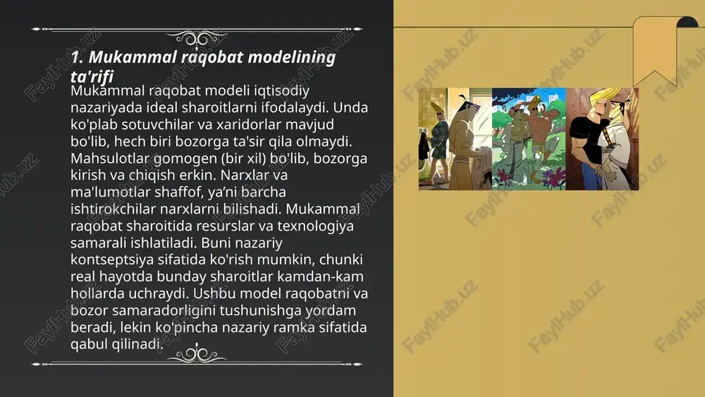 aklif etiladi. narx strategiyasida bozordagi talab va taklif muvozanatini, shuningdek, raqobatchilarning narx o'zgarishlariga qanday javob berishini inobatga olish zarur. statistika ko'rsatkichlariga ko'ra, ishlab chiqarish xarajatlarini 10%ga kamaytirish, ba'zan sotuvlarni 20%gacha oshirishi mumkin. ... t.me/slaydai_bot 7. to'liq moslashuvchanlik va kirish/chiqish imkoniyati to'liq moslashuvchanlik va kirish/chiqish imkoniyati yuqori samaradorlik va raqobatdosh ustunlikni ta'minlaydi. masalan, ishlab chiqarish sohasida moslashuvchanlik mehnat unumdorligini 30% gacha oshirishi mumkin. axborot texnologiyalari sohasida kirish/chiqish imkoniyatining yaxshilanishi operatsion samaradorlikni 25% gacha oshirishi mumkin. transport sohasida moslashuvchan logistika tizimlari mahsulot yetkazib berish muddatlarini 20% ga qisqartirishi mumkin. umuman olganda, to'liq moslashuvchanlik 50% gacha foyda o'sishini ta'minlashi mumkin, bu esa korxonalar uchun barqaror o'sishni kafolatlaydi. kirish/chiqish imkoniyatining yaxshilanishi esa mijozlarga xizmat ko'rsatishni 15% ga oshiradi. ... t.me/slaydai_bot resurslarning samarali taqsimlanishi iqtisodiyotda muhim masala bo‘lib, resurslar cheklangan sharoitda ularni optimal ravishda foydalanishni talab qiladi. samarali taqsimlanish orqali ishlab chiqarish hajmini oshirish va xarajatlarni kamaytirish mumkin. masalan, dunyo bo‘yicha umumiy suv iste'moli 2019 …
