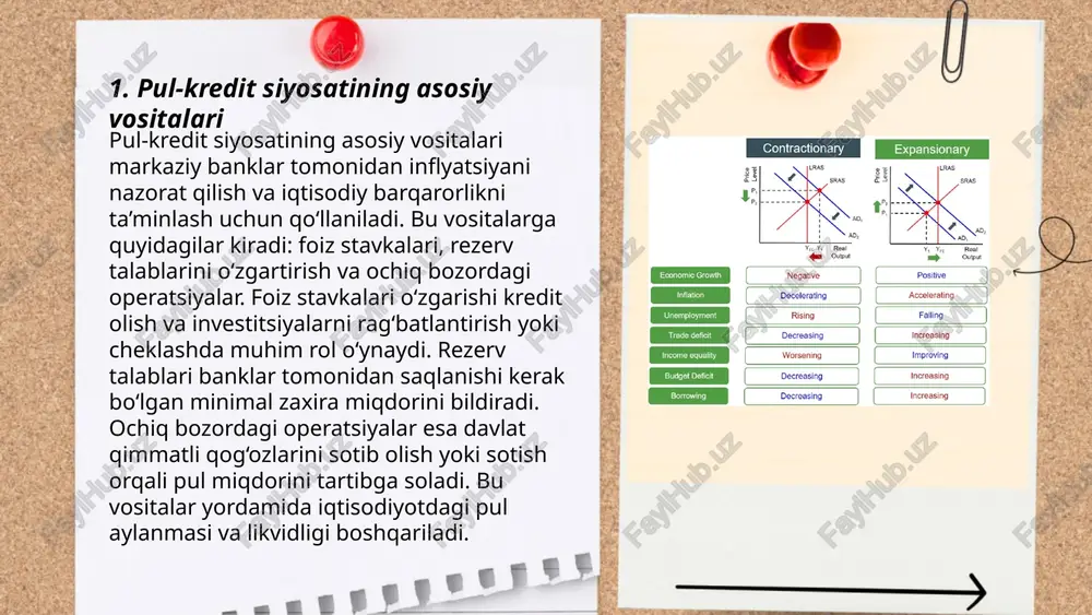 slaydai_bot tijorat banklarining iqtisodiy tahlillari banklarning moliyaviy holatini, daromad va xarajatlarini tahlil qilish, aktiv va passivlarini baholashni o'z ichiga oladi. 2022-yilda o‘zbekiston tijorat banklarining jami aktivlari 2 trillion so‘mga oshdi, bu oʻtgan yilga nisbatan 15% oʻsishni koʻrsatadi. o'sha yili foiz daromadlari 500 milliard so'mni tashkil etgan. banklar kredit portfeli hajmi 1,2 trillion so‘mga yetdi, bu esa 2021-yilga nisbatan 20% o‘sishni anglatadi. bank omonatlari 300 milliard so‘mga oshib, jami 3 trillion so‘mni tashkil etdi. tijorat banklarining umumiy foyda marjasi esa 25% darajada bo'ldi. ... t.me/slaydai_bot 7. ipoteka krediti bozori tahlili o'zbekistonning ipoteka krediti bozori tahliliga ko'ra, oxirgi yillarda bu tarmoq sezilarli o'sish kuzatilmoqda. 2022-yilda ipoteka kreditlari hajmi 35% ga oshib, 18 trillion so'mdan oshdi. o'zbekiston bank tizimida ipoteka kreditlari ulushi 20% ni tashkil qiladi. yangi davlat dasturlari doirasida kam ta'minlangan oilalarga 10 mingdan ortiq uy-joy ajratilgan. foiz stavkasi o'rtacha 17-19% oralig'ida qolmoqda. ipoteka bozorida ishtirok etuvchi banklar soni 30 dan ortib, …