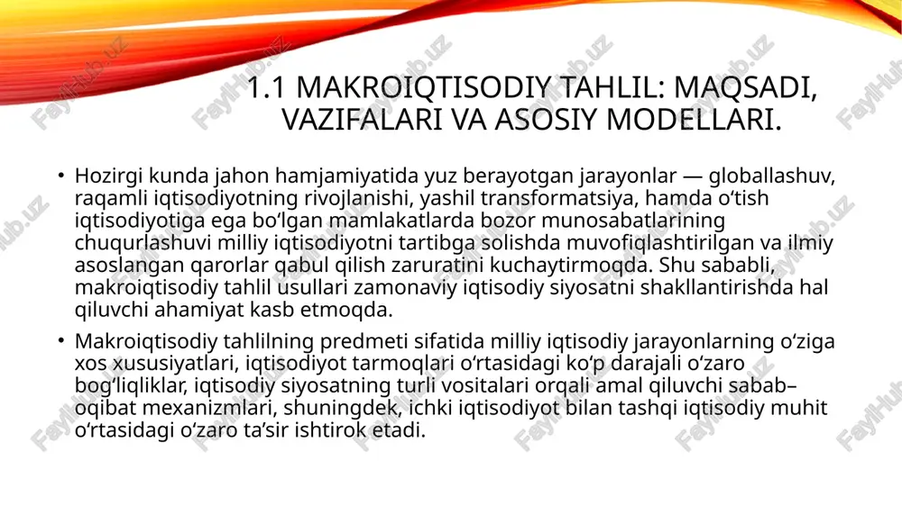 dolzarb tus oldi, chunki pandemiya, energiya inqirozi va global logistika zanjirlaridagi uzilishlar sharoitida har bir mamlakat resurslardan foydalanishda eng optimal yo‘lni tanlashga majbur bo‘ldi. iqtisodiy subyektlar ratsional harakat qilish tamoyiliga ko‘ra o‘z maqsadlariga erishish uchun xo‘jalik faoliyatida faol qatnashadilar. bu shuni anglatadiki, ular mavjud resurslardan foydalanish orqali natijalarni maksimallashtiradi yoki belgilangan natijalarni olish uchun xarajatlarni minimallashtiradi. makroiqtisodiyotda ad–as modeli (yalpi talab – yalpi taklif modeli) juda muhim ahamiyatga ega bo‘lib, yalpi talab — bu milliy iqtisodiyotdagi barcha yakuniy iste’molchilarning (aholi, korxonalar, davlat va xorijiy xaridorlar) tovar va xizmatlar sotib olishga qiladigan xarajatlarining umumiy miqdorini ifodalaydi. yalpi taklif esa davlat va xususiy sektor tomonidan milliy iqtisodiyot darajasida ishlab chiqarilib, sotuvga taklif qilinadigan barcha tovar va xizmatlarning umumiy hajmini bildiradi. 2020–2024 yillarda o‘zbekiston va jahon iqtisodiyotida ad–as modelining ahamiyati yanada ortdi, chunki pandemiya, ta’minot zanjirlaridagi uzilishlar, inflyatsiya bosimi va energetika narxlarining o‘zgarishi natijasida yalpi talab va yalpi taklif o‘rtasidagi muvozanat sezilarli siljishga …