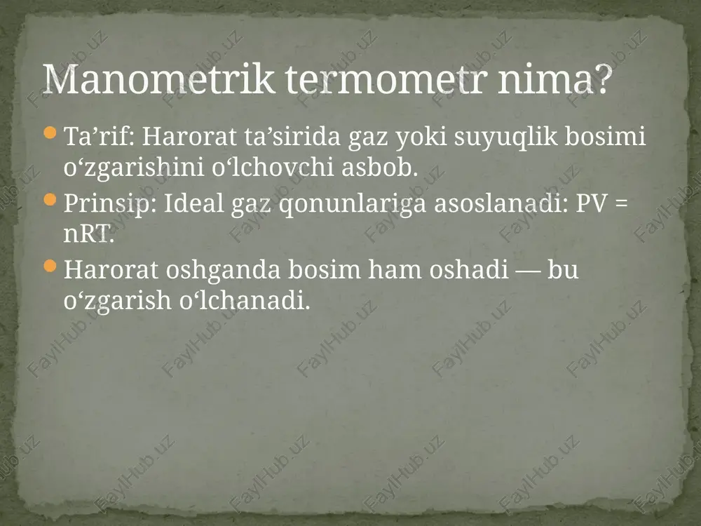 haroratni manometrik termometrlar yordamida o‘lchash - Page 3