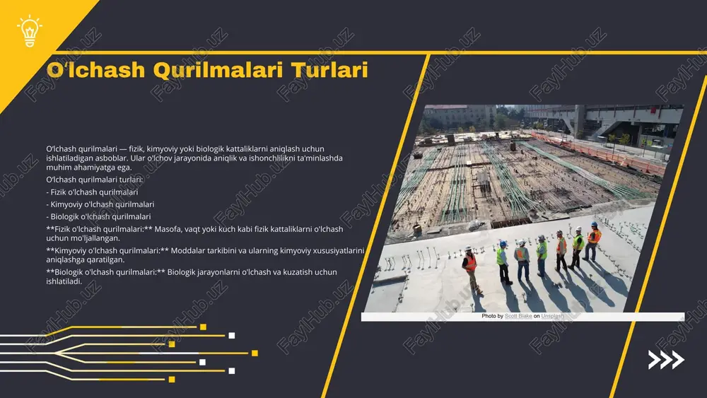 onlarini nazorat qilish va energiya iste'molini o'lchashda keng qo'llaniladi. ular samaradorlikni oshirish va xarajatlarni kamaytirish maqsadida muhim ahamiyatga ega. ilmiy tadqiqotlarda o'lchash qurilmalari eksperimentlar o'tkazish, ma'lumotlarni yig'ish va natijalarni tahlil qilishda muhim rol o'ynaydi. ular aniq va ishonchli ma'lumotlarni ta'minlaydi, bu esa tadqiqot jarayonini yengillashtiradi. kelajakdagi o'zgarishlar o'lchash qurilmalari sohasida yangi tendensiyalar texnologiyaning rivojlanishi bilan birga kelmoqda. innovatsiyalar, masalan, aqlli sensorlar va avtomatlashtirilgan tizimlar, o'lchash jarayonlarini tezlashtiradi va sifatini oshiradi. bu ijtimoiy-iqtisodiy hayotimizga ta'sir ko'rsatib, samaradorlikni oshirib, xarajatlarni kamaytirishga yordam beradi. photo by scott blake on unsplash innovatsiyalar va ularning ahamiyati innovatsiyalar o'lchash qurilmalarini rivojlantirishda muhim rol o'ynaydi. masalan, aqlli o'lchash qurilmalari, jumladan aqlli tarozilar va aqlli termometrlar, aniq va tez o'lchovlarni ta'minlaydi. statistik ma'lumotlarga ko'ra, 2020-yildan 2023-yilgacha aqlli o'lchash qurilmalarining bozori 25% ga o'sdi, bu esa innovatsiyalarning ahamiyatini yanada oshiradi. photo by ej yao on unsplash kelajakdagi imkoniyatlar o'lchash qurilmalari uchun yangi bozorlar mavjud. ushbu bozorlar, texnologik yangiliklar va …