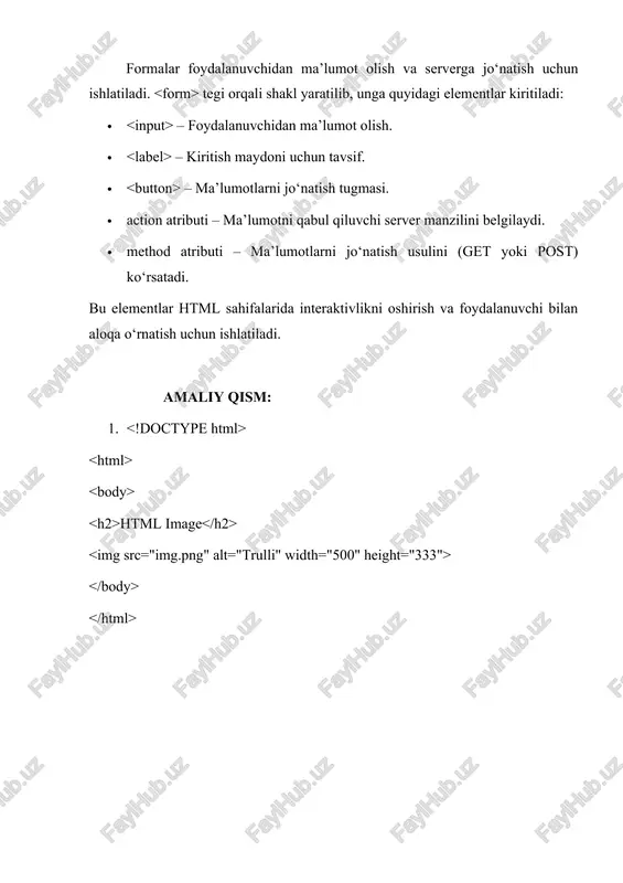 htmlda rasm va jadvallar bilan ishlash teglari - Page 3
