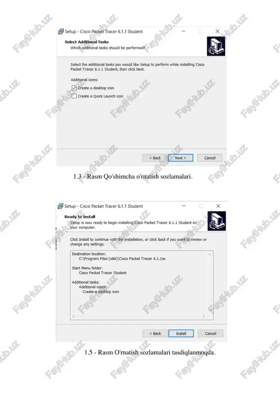 packet tracer – bu cisco tomonidan ishlab chiqilgan tarmoq simulyatori bo‘lib, virtual tarmoqlarni yaratish va ularni tahlil qilish imkonini beradi. 5. eve-ng haqida aytib bering eve-ng – bu professional tarmoq emulyatori bo‘lib, turli ishlab chiqaruvchilarning tarmoq qurilmalarini virtual muhitda sinash imkonini beradi. 6. cisco packet tracer ning gns3 va eve-ng ga nisbatan afzalliklari cisco packet tracer qulay interfeysga, kam resurs talabiga va ta’lim jarayoni uchun mosligiga ega.