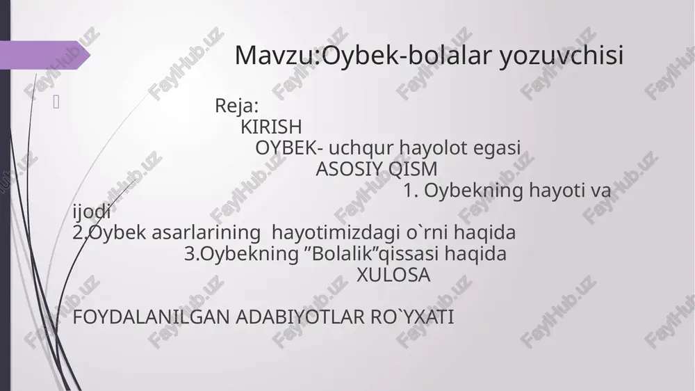 i xonaning kichkina,shaloq darchsi oldida bobosi o`rtog`i bilan gaplashib o`tirar edi.buvasini pinjiga kirib, sekinlik bilan buva handalak deydi.ular allaqanday xonlar,beklar,qo`rg`onlar,urushlar to`g`risida so`zlashardi.oybek uchun bu gaplar ertakdan ham qiziq tuyilar edi.chollar jim bo`lgandan so`ng bobosini qo`lida tortib ”handalak” deydi.bobosi o`rtog`iga nima qilamiz? bola. bolaning ko`ngli podsho… musoning uyidan tor ko`cha bo`ylab yuz qadamcha yurilsa,tosh terilgan katta ko`chaga –”oqmachit” mahallasiga chiqilardi.bu yerda uchta do`kon bo`lib, biri qassoblik, ikkisi baqqollik edi.musa baqqolning do`koni doim bolakayning ko`ziga quruq ko`rinardi.chunki unda faqat sabzi,piyoz,un,kerosin sotilar edi. ammo muloyim, shirin so`z, sersoqol keksa sobir baqqolda pashshalardan qoraygan shoda-shoda teshik kulcha, “ot non”lardan qurtlagan jiyda va turli xildagi turshaklardan tortib,to quruq beda,toshko`mir,”makkasano”gacha har narsa topilar edi. oybek buvasini sobir baqqol do`koniga olib boradi,buvasi qalashib yotgan handalak lar orasidan bitta kichkinasini oladi-da,xidlab yosh musoning qo`liga tutqazadi,keyin baxosini so`raydi.keng oq surf ko`ylagining cho`ntagidan bir necha chaqa chiqaradi.sobir baqqol norizoday boshini chayqaydi.ular tor ko`chaga kirgach,buvasi o`z-o`zicha gapirib ketadi:insof bilan sotsinda,og`ziga siqqanicha …