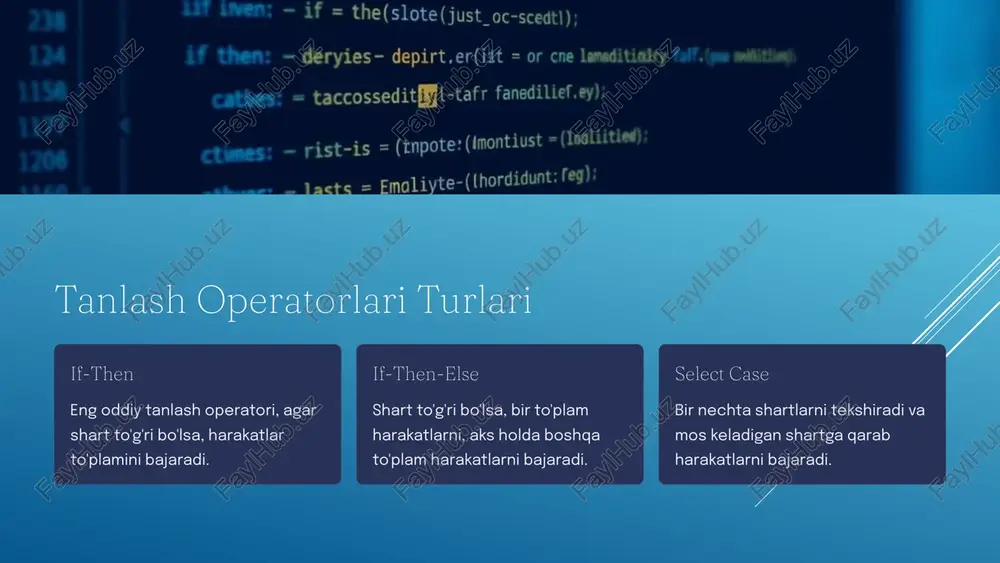 visual basic for applications da tanlash operatorlari - Page 3