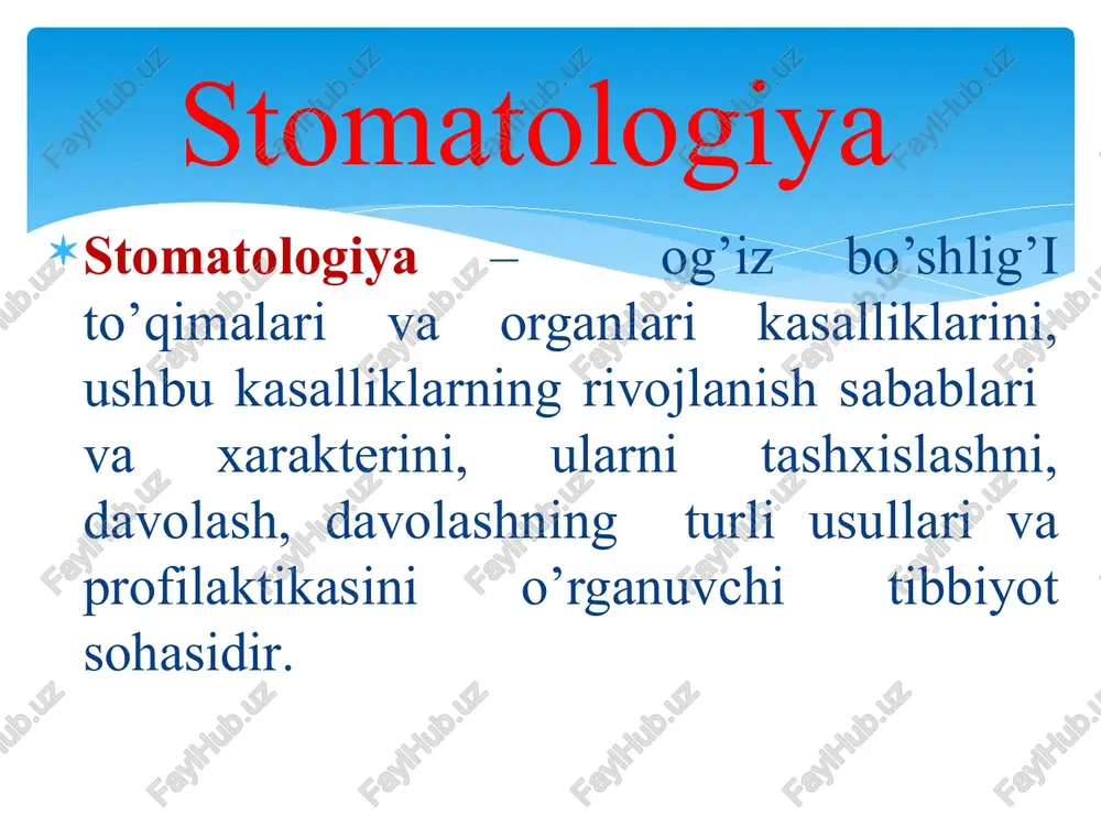 hlig'iga yaxshiroq kirishni ta'minlaydi. stomatologiyada ergonomika ergonomika (qadimiy grekchada – ἔργον ish, νόμος — qonun) — an'anaviy ma'noda-inson tanasining jismoniy va aqliy xususiyatlaridan kelib chiqqan holda xodimning eng xavfsiz va samarali ishlashi uchun ish vazifalari, ish joylari, mehnat ob'ektlari va ob'ektlarini, shuningdek kompyuter dasturlarini moslashtirish fani. to’rt qo’l qoidasi va stomatolog assistentining ergonomik o’tirishi stomatologiyada ergonomika quyidagi muammolarni yechadi: turli xil atrof-muhit omillarining insonning funktsional holati va ishlashiga ta'sirini o'rganadi va shu asosda ularning zararli ta'siridan samarali himoya qiladi. insonning antropometrik, fiziologik ma'lumotlarini o'rganadi va shu asosda ish joylarini loyihalash va tartibga solish talablarini ishlab chiqadi, ya'ni. asosiy va ruxsat etilgan ish joylarini belgilaydi. inson sezgi analizatorlarning (vizual, eshitish, taktil va boshqalar) fiziologik va psixologik ma'lumotlarini o'rganadi va shu asosda uskunalar dizaynida ishlatiladigan har xil turdagi ko'rsatkichlarning samaradorligini baholaydi. ergonomikaning asosiy maqsadi: -shifokor va xamshira ishlarining mehnat qiyinchiligini pasaytirish, -kasb kasalliklari kelib chiqishi havfini kamaytirish, -ishlash usullari sifati yahshilash va …