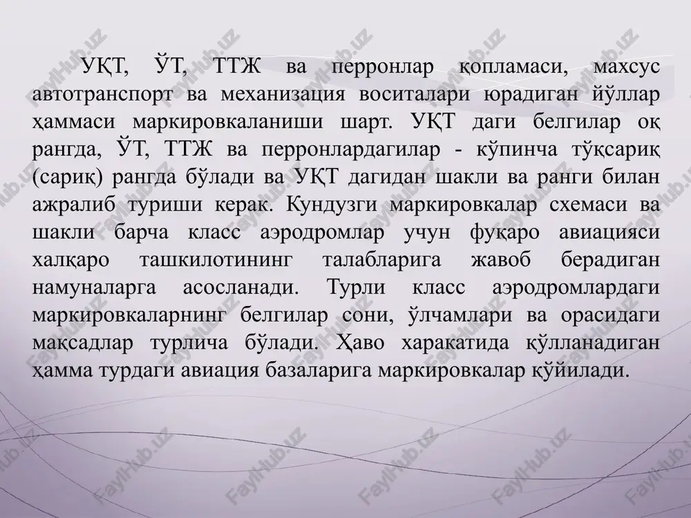 aerodrom elementlari markirovka rejasini tuzish va hisoblash - Page 3