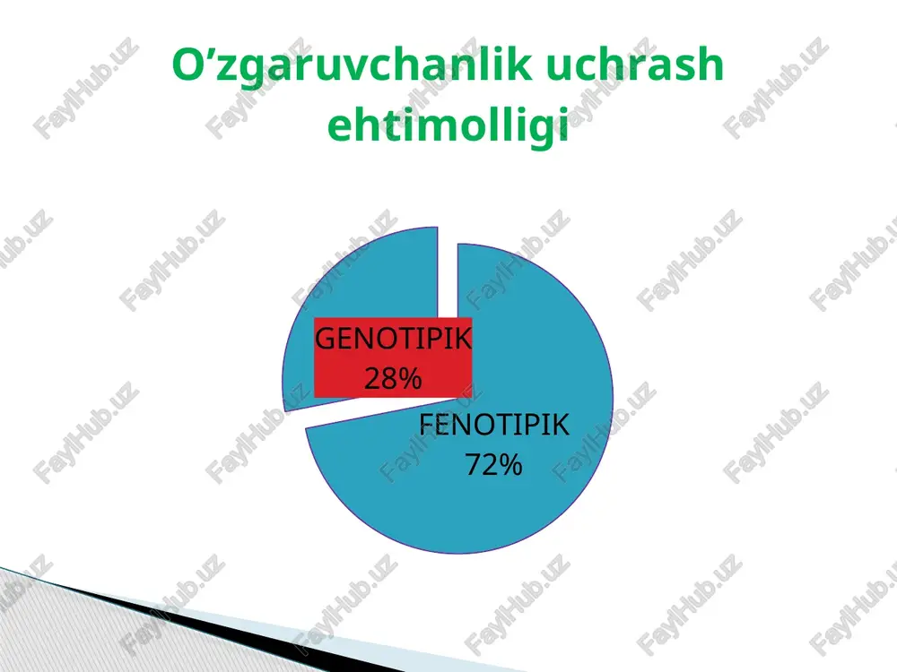 rtishi. olimlar o‘simlik urug‘lariga kolxitsin moddasi bilan ta’sir qilib ko‘plab poliploid formalar oldilar. kolxitsin moddasi bo‘linish urchug‘ining hosil bo‘lishini buzadi va oqibatda mitozning metafazasida xromosomalar ikki qutbga tarqalmay ona hujayra markazida qoladi.. poliploidiya – xromosomlar gaploid to‘plamining karrali ortishi. olimlar o‘simlik urug‘lariga kolxitsin moddasi bilan ta’sir qilib ko‘plab poliploid formalar oldilar. kolxitsin moddasi bo‘linish urchug‘ining hosil bo‘lishini buzadi va oqibatda mitozning metafazasida xromosomalar ikki qutbga tarqalmay ona hujayra markazida qoladi. genom mutatsiyalari. poliploidiya ikki xil bo‘ladi: avtopoliploidiya va allopoliploidiya. avtopoliploidiya bir turga mansub organizm xromosomalarining karrali ortishi. avtopoliploidlar muvozanatli (4n, 6n, 8n va hokazo) va muvozanatsiz (3n, 5n, 7n va hokazo)ga ajraladi. muvozanatli avtopoliploidlar xromosomasi diploid bo‘lgan organizmlarga qaraganda poya, barg, gul, meva urug‘lari yirik bo‘ladi. allopoliploidlar har xil turga mansub organizm xromosomalarining birlashishidan hosil bo‘ladi. allopoliploidiya turlararo duragay organizmlardagi xromosoma to‘plamini karrali ortishidir aneuploidiya hodisasi xromosomalar soni ortishi yoki kamayishi bilan aloqador. ayrim holatlarda meyoz jarayonida xromosomalar ikki qiz …