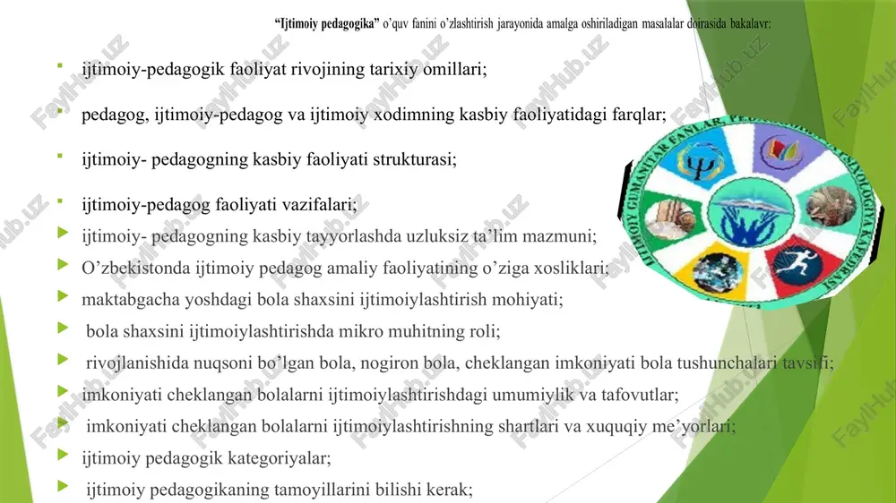 moiy muammolar haqida jim turish siyosati, rahmdillik, mehr- muruvvat an’analarining yo’q qilinishi misol bo’ladi. bugungi kunda ijtimoiy pedagogikaga qiziqish jamiyat taraqqiyotining ehtiyojlari va davlatning ijtimoiy buyurtmasi asosida paydo bo’ldi. hozirda respublikamizning barcha sohalarida bo’lgani kabi ta’lim borasida ham katta islohotlarni amalga oshirilmoqda. ijtimoiy tuzilmalarni insonparvarlashtirishda yangi tamoyillarga asoslanish, bozor iqtisodiyoti munosabati qonunlari, mafkuraviy va axloqiy tamoyillarning o’zgarishi ishsizlik, moddiy yetishmovchilik, bolalarning nazoratsizligi, oilalarning ajralib ketishi, g’ayri ijtimoiy hodisalar; alkogolizm, narkomaniya, jinoyatchilik, fohishalik kabi ijtimoiy muammolarni ham yechimini topishga qaratilgan chora va tadbirlarni ishlab chiqishga asos bo’lmoqda. bu holatda birinchi navbatda, bolalar, so’ngra esa kattalar ijtimoiy yordamga muhtojdirlar. bunday sharoitlarda jamiyatning ijtimoiy muammolari bilan bog’liq bo’lgan pedagogik masalalarni hal qiluvchi, uning ijtimoiylashuvi jarayonida shaxsga yordam beruvchi mutaxassis sifatida ijtimoiy pedagogga talab paydo bo’ldi. muhtojlarga ijtimoiy-pedagogik yordamni amalga oshirish, jamiyatda insoniylik, fuqarolarning haq-huquqlarini amalga oshirishga asoslangan yangi demokratik qadriyatlar paydo bo’lgani bilan ham izohlanadi. `````````````````````````````````````````````````````````````````````````````````````````````````````````````````````````` bu masalaning ahamiyatliligi davlatimizning boshqaruv tizimlari tomonidan …