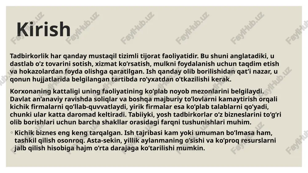 qar bir ijrochining huquklari, burchi va majburiyatlarini qat’iy belgilab qo‘yishdir. yakka boshchilikni kollegiallir, ya’ni kabul qilinadigan qarorlarda mutaxassislar va xodimlarning keng ishtiroki bilan qo‘shib olib borish mumkin. demokratiya va oshkoralik hhar bir xodimning tashabbuskorli-giga, o‘z qobiliyatlarini namoyon qilishiga va boshqaruv qarorlarini qabul qilishda faol qatnashishiga imkoniyat yaratadi. 5. maqsadning yagonaligi tamoyili korxonadagi barcha boshqaruv xodimlari, mutaxassislar va ishchilarning yagona maqsad va vazifalar yo‘lida birlashishi zaruriyatini yuzaga keltiradi. 6. shaxsiy manfaatlar va korxona manfaatlarini q o‘shib olib borish. korxonaning qar bir xodimi o‘z shaxsiy manfaati y o‘lida kattiq meqnat qilish bilan birga, oz manfaatlarini korxona manfaatlaridan ustun qo‘ymasligi lozim. shu bilan birga menejerlarning korxona manfaatlarini ko‘zlab qabul qilgan qarorlari xodimlar va ishchilar­ning manfaatlariga ziyon etkazmasligi lozim. rag‘batlantirish tamoyili asosida korxona xodimlarining mehnati natijalarini munosib taqdirlash orqali meqnat unumdorligi va ishlab chiqarish samaradorligini yuksaltirish yotadi. 8. rejaliliq bozor iqtisodiyoti sharoitida ishlab chikarishni rejali boshqarish iqtisodiy samaradorlikni ta'minlashning muhim shartidir. bu tamoyil ishlab …