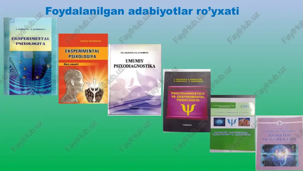ordam beradi. mazkur metod yordamida shaxsning obroʻ orttirishi uning faoliyatidagi turli xildagi tanqidiy holatlarini aniqlaydi. tadqiqotni tashkillashtirish va rejalashtirish metodlari, ya‘ni tashkiliy metodlar. dalillar toʻplash, ilmiy ma‘lumotlar olishga qaratilgan empiric metodlar(usullar). ma‘lumotlarni qayta ishlash usullari. interpretatsion metodlar(usullar). longityud metodi insonlardagi turli xususiyat va sifatlarni oʻrganish maqsadida yillar davomida oʻtkaziladi. longityud metodi psixologiyada xx asrning 20-yillarida shakllana boshladi vaasosan psixik genezisi va bolalar, yoshlar psixik pragnozini ilmiy jihatdan asoslab berish uchun qoʻllanilgan. keyingi yillarda (20-30 yil davomida oʻtkazilgan) davomli longityud tadqiqotlari jarayonida dearli qoʻllanilmagan. longityud metod bir vaqtning oʻzida boshqa metodlarni qoʻllanilishini ham nazarda tutadi. jumladan, kuzatish, savol-javoblar, test, psixografiya, praksimmetriya va hokazo. longityud metodi yordamida olingan natijalar shaxsning yoshiga, ish stajiga, tadqiqot oʻtkazilgandagi ijtimoiy iqtisodiy sharoitlariga hamda kasbiy faoliyat turiga bogʻliq boʻladi. longityud metodini kasb psixologiyasida qoʻllash orqali shaxs kasbiy shakllanishining individual oʻzgarishlarini oʻrganish imkonini beradi shuningdek, kasbiy faoliyatda rivojlanish, obroʻ-e‘tibor qozonishning yoʻl-yoʻriq va vositalarini aniqlash imkonini beradi. longityudni qoʻllashdagi …