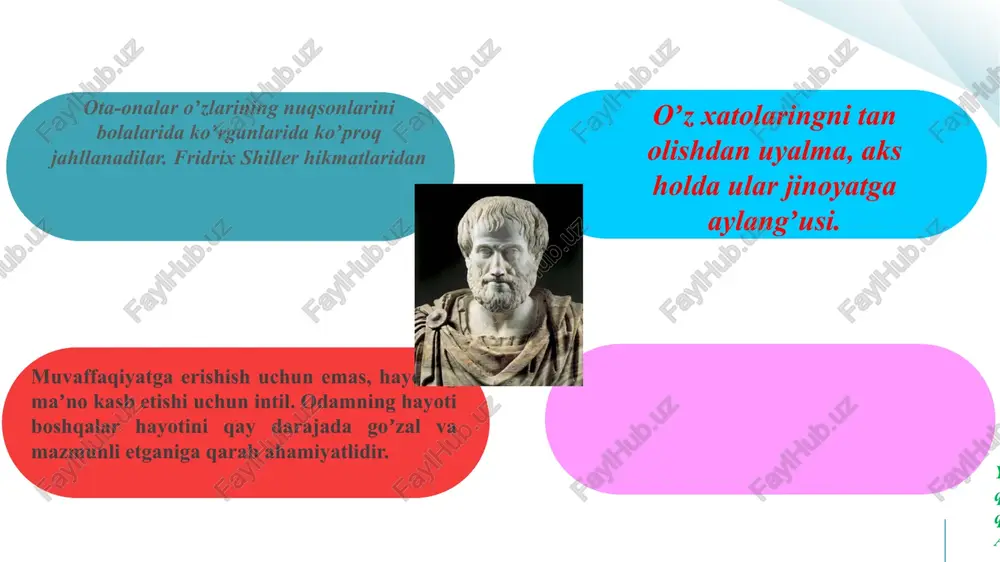 axloqi, bilimini ulug‘lashga qaratilgan bo‘lsa, o‘rta asr falsafasida esa, eng muhim insoniy fazilat, e’tiqod, ishonchga asoslangan inson erki hisoblanadi. ikki asosiy konsepsiya – insonning tabiiy va g‘ayritabiiy kelib chiqishi haqidagi konsepsiyalar doirasida birlashtirish mumkin. sharq va g'arb falsafasida inson muammosi. qur’oni karimning 7 a’raf surasining 11, 12, 15 – xizr surasining 26 oyatlarida dastlabki odam (odam ato) suratini, olloh qora botqoqdan, ya’ni loydan yasaganligi, keyin unga tiriklik ya’ni jon ato etganligi, momo havoni esa odam atoning chap biqinidan yaratilganligi habar qilinadi. bilimsizlik – xurofotga moyillikni kuchaytirsa, ilm izlamaslik g‘iybatchilikka undaydi va jamiyat ma’naviy inqirozga yuz tutadi. odamlar orasidan mehr-oqibat ko‘tariladi. ayniqsa, inson ma’naviy madaniyatini shakllantirishda va uni yanada rivojlantirishda aqliy bilish muhim ahamiyatga ega ekanligini ta’kidlab o‘tgan. qaerda bilim, ilmga e’tibor kamaysa, o‘sha erda odamlar axloqan tubanlasha boshlaydilar. 01 02 03 04 bilimsizlikning dastlabki ko‘rinishi, kishining o‘z iffatini yo‘qotishidir, deb tushuntiradi. shunday qilib, haqiqiy falsafada muayyan masalalar, ayniqsa, inson bilan …