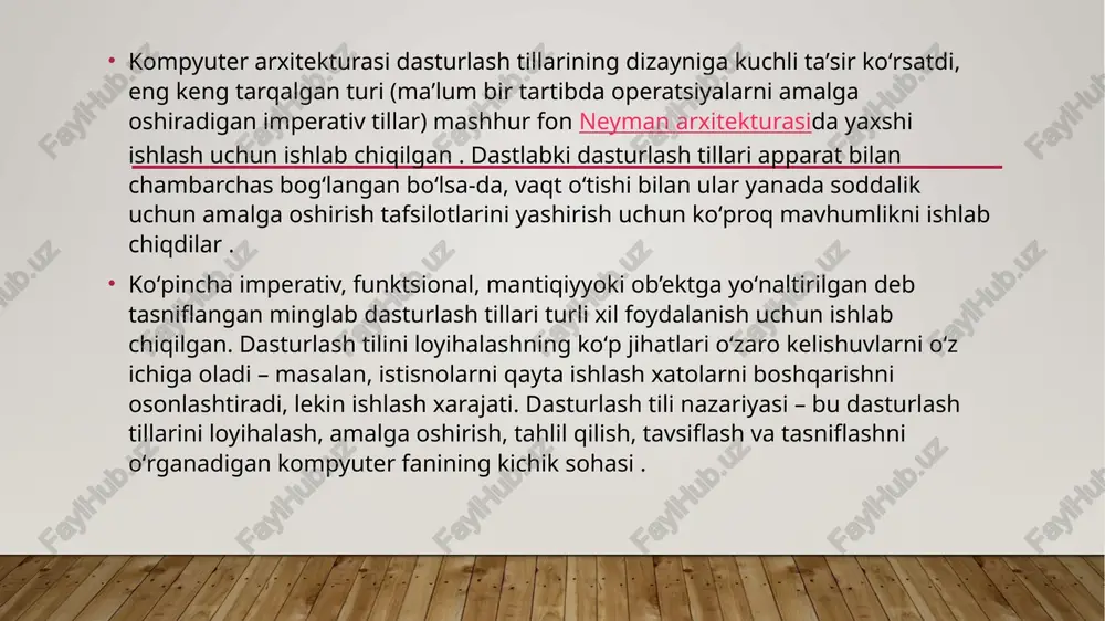 i – bu tilning ichki tabiatini oʻzgartirmaydigan (nisbatan kichik) oʻzgarishi yoki kengayishi. sxema va forth kabi tillarda ishlab chiquvchilar standartlarni etarli emas, notoʻgʻri yoki noqonuniy deb hisoblashlari mumkin, shuning uchun ular koʻpincha standartdan chetga chiqadi va yangi dialektlarni yaratadi. boshqa hollarda, dialekt domenga xos tilda foydalanish uchun yaratiladi, koʻpincha uning kichik toʻplami. lisp dunyosida asosiy s-ifoda sintaksisi va lisp-ga oʻxshash semantikadan foydalanadigan tillarning aksariyati lisp dialektlaridir, ammo ular racket va clojure kabi juda farq qiladi . til odatda bir nechta dialektlarga ega boʻlganligi sababli, tajribasiz dasturchi uchun kerakli hujjatlarni topish juda qiyin boʻlishi mumkin. basic tili juda koʻp dialektlarga ega. xususiy tillar garchi eng koʻp ishlatiladigan dasturlash tillarining aksariyati toʻliq ochiq spetsifikatsiyalar va ilovalarga ega boʻlsa-da, koʻpgina dasturlash tillari faqat xususiy dasturlash tillari sifatida mavjud boʻlib, amalga oshirish faqat bitta sotuvchida mavjud boʻlib, bunday mulkiy til ularning intellektual mulki ekanligini daʼvo qilishi mumkin. xususiy dasturlash tillari odatda domenga xos tillar …