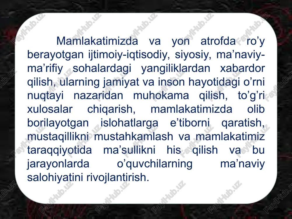 «yo‘qolsa yo‘qolsin, o‘zi boshimga tor edi», - deb ovrupo qalpog‘ini kiyib, kulgi bo‘lmak zo‘r ayb va uyatdur. abdulla avloniy. turkiy guliston yoxud axloq. t.: "o‘zbekiston milliy ensiklopediyasi" 2004, 33-bet shoirimiz abdulla oripov «ona tilimga» she’rida ming yillarkim, bulbul kalomi o‘zgarmaydi, yaxlit hamisha. ammo sho‘rlik to‘tining holi o‘zgalarga taqlid hamisha. ona tilim, sen borsan, shaksiz bulbul kuyin she’rga solaman. sen yo‘qolgan kuning, shubhasiz, men ham to‘ti bo‘lib qolaman... o‘z tilini unutmay uni avaylab, asrab kelayotgan xalqlarni bulbulga, o‘z tilini unutib, o‘zga tillarda so‘zlashuvchilarni to‘tiga qiyoslaydi. to‘tini holidagi xalqlar, zomona zayliga qarab o‘z tillarini goh u goh bu millat tiliga almashtirib turishlariga ishora qilgan. sovet ittifoqining so‘nggi yillarida 1989 – yil 21 – oktabrda o‘zbek xalqining asriy orzusi amalga oshdi. o‘zbek tili – davlat tili deb belgilanishi haqida qonun qabul qilindi. ushbu sanadan boshlab o‘zbekistonda davlat hujjatlari, ilmiy anjumanlar, joy nomlari rasman o‘zbek tilida yuritiladigan bo‘ldi. 1995 – yil 21 – dekabrda …