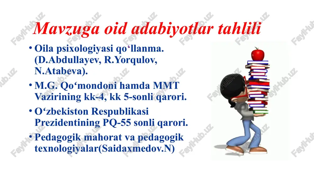 . 3 bizni maktablarda ota-onalrga faqat tushuncha beriladi. kanadada ham farzandlari maktabga bormagan ota-onalarga nisbatan jarima jazosi mavjud. xususan, jazo tariqasida ota-onalar majburiy tarbiyalash kurslari va oilaviy maslahat kurslariga jalb qilinishlari mumkin maktablarda “oila institutlarini tashkil qilish”. xulosa maktabga bormagan ko‘p dars qoldirgan o‘quvchilar bilan, maktab va ota-onalar o‘rtasida bog‘liqlik bo‘lmaslik oqibatida vujudga keladi. maktabga bormagan ko‘p dars qoldirgan o‘quvchilarning ko‘payishiga ota-onalarning bilim olish o‘rniga oila iqtisodi uchun pul topishni farzandlariga singdirmoqdalar. ota-onalarning farzandlarini kunlik nazoratini qilmasligi oqibatida farzandlari maktabga bormay kompyuter klublarida vaqtlarini o‘tkazishib, ma’naviy savodsizlikka olib kelmoqda. maktab rahbariyatining farzandlarini ko‘p dars qoldirganligi to‘g‘risida ogohlantirishlariga qaramay beparvolarcha e’tiborsiz qoldirishmoqda. maktablar biriktirilgan milliy gvardiya xodimlari borishganida va jarimaga tortishganida go‘yoki bundan xabarsizdek tutadilar. bugungi kunda ota-onalarga tushuncha berilsagina, farzandlarning dars qoldirmaslikka , farzandlarini kelajagi uchun hushyorlikni oshirish orqali davlatga to‘lanadigan jarimalar oila byudjetiga zarar keltirishi, bu mablag‘larni farzandlari ta’lim olishlari uchun sarflashlari har tomonlama oila va farzand kelajagi hamda …