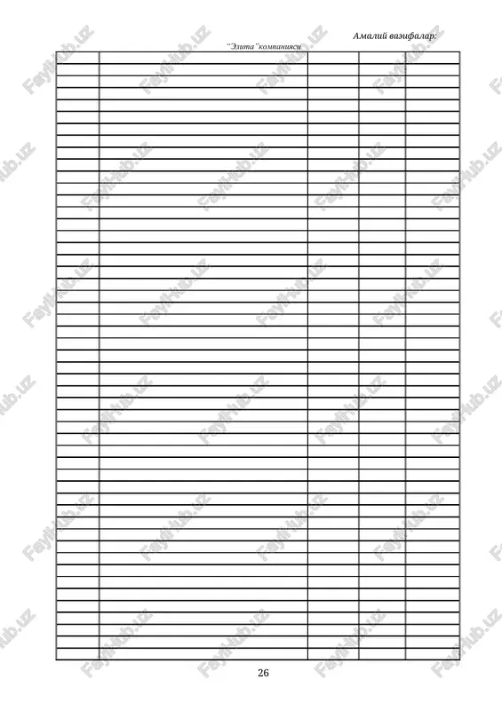 naning solishtiriladigan raqami (inn) moliyaviy natijalar to'g'risidagi hisobotga muvofiq sof foyda (zarar)________ 1. doimiy farqlar uchun sof foydaga tuzatishlar: +/- +/- +/- 2. tuzatilgan sof foyda 3. soliq stavkasi 4. foyda solig'i xarajatlari 5. vaqtinchalik farqlar bo'yicha sof foydaga tuzatishlar: +/- +/- +/- soliqqa tortiladigan sof foyda_____________________________________________ soliq stavkasi_____________________________________________________________ to'lanadigan foyda solig'i____________________________________________________ 6. vaqtinchalik farqlar bo'yicha muddati uzaytirilgan foyda solig'i ____________ moliyaviy-xo'jalik faoliyati to'g'risidagi hisobot 200__ yil 1 ______ dan 1 ______ gacha korxona: tarmoq: ro'yxatga olish joyi: manzil: o'lchov birligi: [sh.b.], [ming. sh.b.] taqdim etish muddati: daromad sotilgan mahsulot tannarxi yalpi foyda operatsion daromadlar sotish xarajatlari ma'muriy xarajatlar boshqa operatsion xarajatlar jami operatsion xarajatlar operatsion faoliyatdan olingan foyda operatsion faoliyatga kiritilmagan daromadlar va xarajatlar investitsiyadan olingan daromad foiz ko'rinishidagi xarajatlar horijiy valyuta kurs farqlari daromadlari (zararlari) boshqa daromadlar va xarajatlar jami operatsion faoliyatga kiritilmagan daromadlar va xarajatlar soliq to'lashdan foyda daromad solig'i sof foyda buxgalteriya balansi 200__ yil ga …