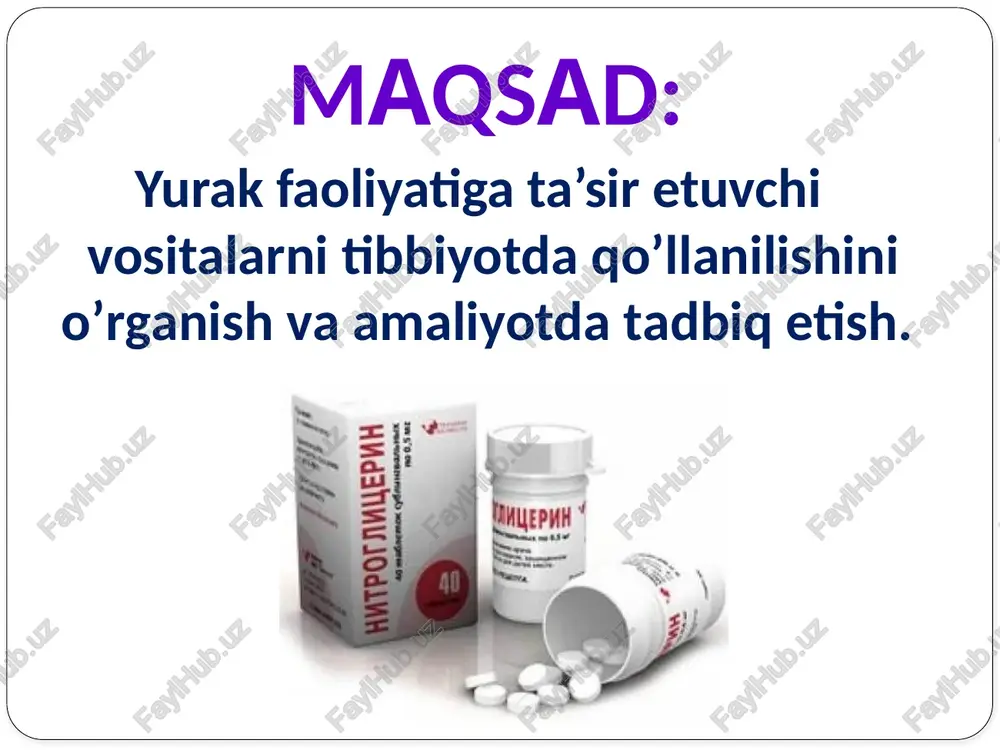 ishi mumkin. yangi tug'ilgan chaqaloqlarda aritmiya gipoksiya, gipokalsiemiya, giperkaliemiya, tireotoksikoz tufayli kelib chiqadi. aritmiyaga qarshi moddalar ikki guruhga bo'linadi; taxiaritmiya va bradiaritmiyani davolashda qo'llanadigan moddalar. taxiaritmiyada qo'llaniladigan moddalar 4 guruhga bo'linadi: 1. membranalami mustahkamlovchi moddalar: xinidin, lidokain turkumi, kaliy moddalari, yurak glikozidlari. 2. repolyarizatsiya jarayonini uzaytiruvchi moddalar. 3. betta - adrenoblokatorlar. 4. kalsiy kanallarini falajlovchi moddalar. 1. membranalarni mustahkamlovchi moddalar yurakning o‘tkazuvchan sistemasining ektopik o‘choqlarida natriy, kalsiy ionlarining hujayralar ichiga o'tishiga, kaliy ionlarining hujayralardan chiqishiga to'sqinlik qiladi, shu tufayli membranalar mustahkamlanadi, depolyarizatsiya, repolyarizatsiya jarayonlari, samarali refrakter davr uzayadi, yurak o'tkazuvchan sistemasining avtomatizmi, qo'zg'aluvchanligi kamayadi. shu bilan birga bu moddalar yurak qisqaruvchanligini ham kamaytiradi, qon bosimini pasaytiradi. ushbu mexanizmga ega moddalar: xinidin turkumi, xinidin-sulfat, novokainamid, aymalin, etmozin, ritmilen, bular haqiqiy aritmiyaga qarshi moddalar deb ataladi, chunki faqat aritmiyani davolash uchun qo'llaniladi. xinidin aritmiyaga qarshi kuchli ta’sirga ega, hilpillovchi aritmiya, paroksizmal taxikardiya, ekstrasistoliyalarni davolashda qo'llaniladi, og'iz orqali yuboriladi, me’da-ichakdan qonga yaxshi so'riladi, …