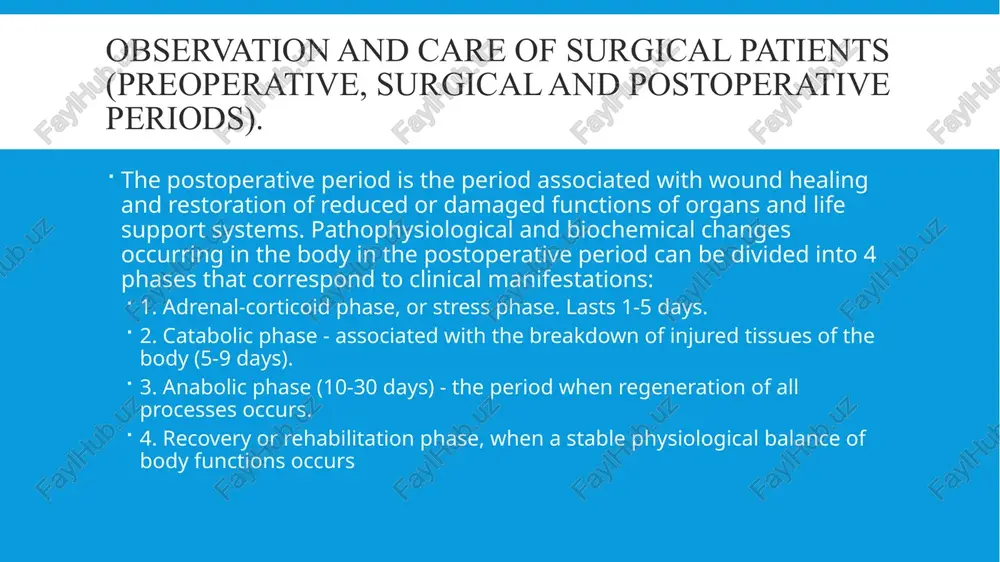 nel. at night, the patient is given a sleeping pill or sedative as prescribed by the doctor. preparing the surgical field before a planned surgical intervention in the morning, approximately 2 hours before the operation, the patient's hair is dry-shaved using a razor and a new blade. the hair is shaved over a larger area adjacent to the surgical site, because there may be a need to widen the incision or make an additional one. before shaving, the skin is wiped with a disinfectant solution and allowed to dry. shaving is carried out in a sanitary room, after which the shaved area is treated with alcohol. 30 minutes before the operation, the patient is given premedication (from latin pre - before; latin medikamentum - medicine) - drug preparation of the patient for general anesthesia and surgery. the purpose of this preparation is to reduce the patient's anxiety level, reduce the …
