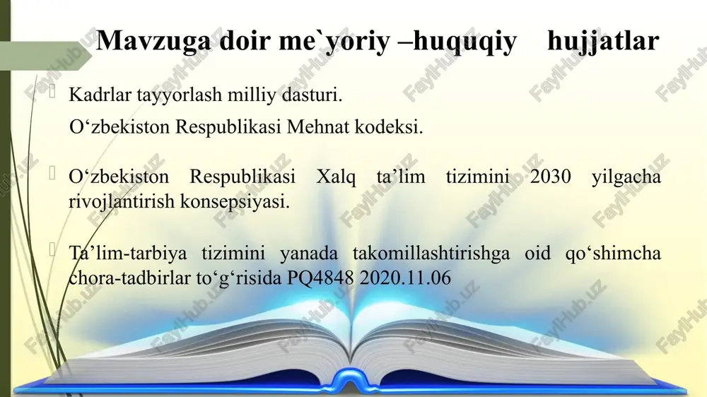 a’lim muassasalarida ta’lim faqat kunduzgi shaklda olib borilsa maqsadga muofiq bo‘lar edi. 2. yangi ishga kirgan xodimga ishga moslashishi uchun tegishli metodbirlashmadan “uztoz-shogird” an’anasiniga muofiq ustoz biriktiriladi. yangi ishga kelgan o’qituvchilarga ikki bosqichli murabbiy tizimi joriy qilingan. ta’lim bo‘yicha murabbiyning ro‘li dars dizayni, o‘quvchilarni jalb qilish strategiyalari va sinfni boshqarish strategiyalari va o‘quv dasturlarining mazmunini tushinishda yordamlashadi. ikkinchi murabbiy yangi o‘qituvchini maktabga moslashtiradi, jamoda o‘zaro munosabatlarni o‘rnatishga yordam beradi. “uztoz-shogird” an’anasiniga muofiq ustozga shogirdning ta’lim muassasasiga moslashishiga, dars samaradorligini oshishiga, o‘quvchilardan olingan so‘rovnomalarga qarab ustama belgilash maqsadga muofiq bo‘lardi. bu bilan “ustoz” o‘qituvchilarni o‘z ishiga ma’suliyati ortib, yosh kadrlarni maktablarda ushlab qolish, kadrlar qo‘nimsizligiga barham berilgan bo‘lar edi. 3. maktabdagi kadrlar oylik maoshining kamligi, ustamaning noto`g`ri tayinlangaligidan nolishadi yaponiya maktablarida o`qituvchilarda bironta ustama, rag‘bat turi yo‘q, shunday bo‘lsa ham o‘z kasbini sevib ishlaydi. xodim o‘z xatosini tushunishi uchun yo‘nalish berish, turli treninglar ananim so‘rovnomalar tashkil qilinsa maktabdagi muhit va xodimlarning …