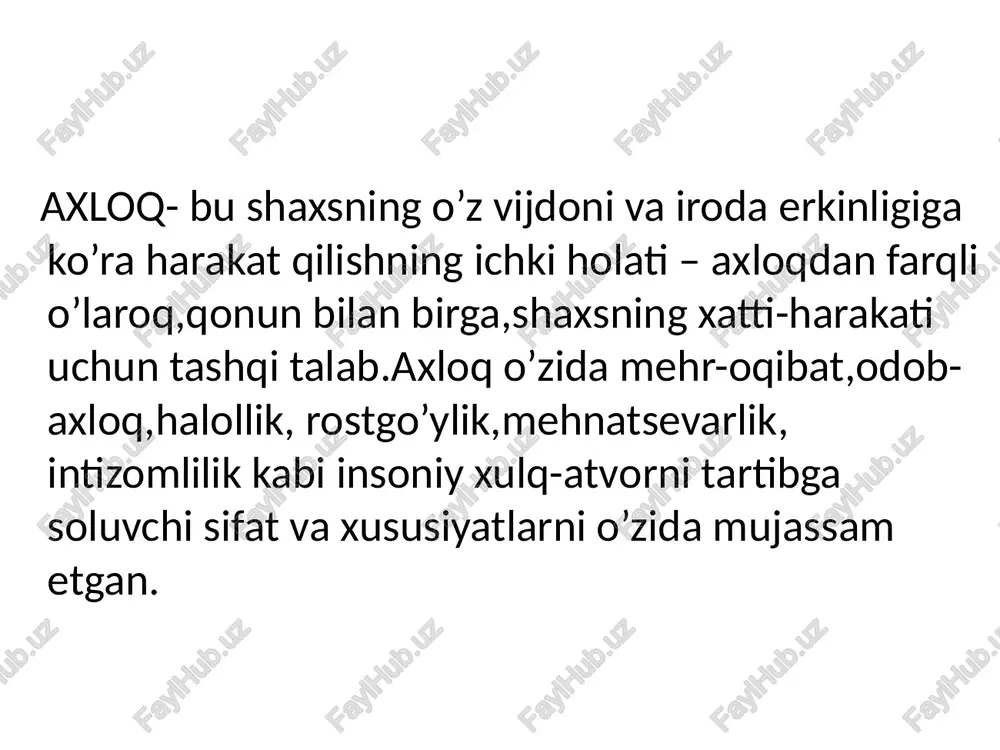 a internet orqali filmlarni ijaraga olish imkoniyati paydo bo’ldi. 1962-yilda uchirilgan birinchi telekommunikatsiya sun’iy yo’doshi telstar butun dunyo bo’ylab jonli teleko’rsatuvlarni amalga oshirishga imkon berdi va natijada yangiliklarni uzatishni tezlashtirdi. bugungi kunda televizor deyarli har bir uyda bor va ko’pchilik uchun ular eng ko’p ishlatiladigan vositalardir. ommaviy axborot vositalarida ko’nikmaga ega bo’lgan yoshlar internetdan foydalanishni tartibga soluvchi me’yorlar,qoidalar va qonunlarga rioya qilishlari shart. netiket- bu onlayn muloqotni osonlashtiradigan ijtimoiy konventsiyalar to’plami. haqiqiy dunyoda muloqot qilish qoidalari virtual muloqot uchun ham amal qiladi: boshqalarga qanday munosabatda bo’lishni istasangiz, shunday munosabatda bo’ling. e’tiboringiz uchun rahmat! /docprops/thumbnail.jpeg