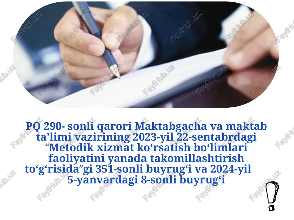 maqsadida chet elga yuborilish metodik xizmat ko‘rsatish bo‘limining huquqlari va majburiyatlari tuman (shahar) mmtb va ta’lim muassasa-lariga metodik ko‘rsatmalar yuborish 2 toshkent shahar metodik xizmat ko‘rsatish bo‘limi metodistlarining faoliyatini tashkil etish 1 2 3 o‘quv metodik kengashlar tashkil etish (har bir fan yo‘nalishi bo‘yicha 9-11 kishidan iborat) tuman shaharlarda mentorlar guruhi faoliyatini tashkil qilish 21 nafar fan metodisti va bo‘lim boshlig‘idan tashkil topgan va ular tizimli ravishda ta’lim muassalariga metodik yordam ko‘rsatib boradi pedagoglarni yangi metodikalarga o‘rgatish milliy markazlaridagi metodik xizmat ko‘rsatish bo‘limi metodistlarining biriktirilgan fanlar bo‘yicha milliy o‘quv dasturi, o‘quv reja, o‘quv dastur va darsliklarning mazmun mohiyatini bilishi va tahlil qilib bera olishi, aniqlangan kamchiliklarni bartaraf etish bo‘yicha metodik ko‘rsatma va tavsiyalar berish ko‘nikmasiga ega bo‘lishi lozim. malaka tavsiflari 1. lavozim vazifalari 2. bilishi lozim.. 3. malaka talablari 4-ilova t.me/toshkent_shahar__metodik_xizmat image2.png image3.png image4.svg image5.png image6.png image7.png image8.png image9.png image10.png image11.png image12.png image13.svg image1.jpeg image14.png image15.png image16.jpeg image17.gif image18.png image19.svg …