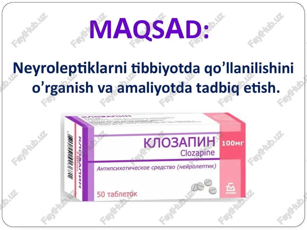 atga ega. gistaminoretseptorlarni (h1) bog'lab, gistaminga qarshi hamda miotrop, spazmolitik ta’sir ko'rsatadi. aminazin yurak va qon tomir sitemasiga ham ta’sir ko'rsatadi — qon bosimini pasaytiradi, gipotenziv ta’sir mexanizmi ancha murakkab: qon tomirlarini a - adrenoretseptorlarni bog'lash, gipotalamus markazlari faoliyatini kamaytirish, miotrop, spazmolitik, tomirlarni toraytiruvchi kompensator reflekslarni susaytirish hamda yurakni zarbli kuchining kamayishi bilan bog'liq. shu bilan birga aminazin aritmiyaga ham qarshi ta’sir etadi; yangi tug'ilgan chaqaloqlarda kuzatiladigan pilorospazmni yo'qotadi, pilorik sfinkterda joylashgan adrenoretseptorlarni bog'lab, ularning qisqarishini bartaraf etadi. aminazin ruhiy kasalliklarda: shizofreniya, psixomotor qo'zg'alishlarda, maniakal-depressiv psixozlarda, qusishni, yangi tug'ilgan chaqaloqlarda uchraydigan pilorospazmni davolashda, neyroleptoanalgeziyada qo'llanadi. aminazin og'iz yoki parenteral yo‘llar orqali yuboriladi, jigarda ko‘p miqdorda to'planadi, biotransformatsiyaga uchraydi, o'zi hamda metabolitlari asta-sekin buyrak va ichak orqali chiqib ketadi. uzoq muddat mobaynida qo'llanganda aminazinga o'rganib qolinadi, uning ta’siri kamayib boradi. aminazinning sedativ, gipotenziv, qusishga qarshi xususiyatlariga nisbatan o'rganish kuzatiladi, psixozga qarshi ta’siriga o'rganish paydo bo'lmaydi. aminazin qo'llanganda kuzatiladigan salbiy ta’sirlar; qon …