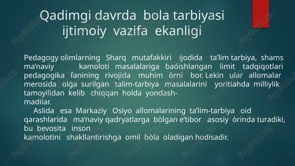 atni taqsimlash ota-onalar bolalarni tarbiyalashning doimiy o'zgaruvchan vaziyatlarida; oiladagi turli avlodlar o'rtasidagi munosabatlarda ochiqlikni qo'llab-quvvatlash; oilaviy turmush tarzini rivojlantirish, oilaviy an'analarni shakllantirish; bolaning individualligini tushunish va qabul qilish, unga yagona shaxs sifatida ishonish va hurmat qilish maktabgacha ta`lim muassasasining oila bilan hamkorlik ish shakllari. maktabgacha ta`lim muassasasining oila bilan ish-lash tizimida aniq maqsad, mazmun bo’lishi kerak. ota-onalar bilan hamkorlik borasida avval erishilgan yutuq va tajribalarning natijalarini tahlil qilib, xilma - xil va o’zaro bog’liq bo’lgan shakl va usullar yordamida rejali va izchil ishlar olib borish maqsadga muvofiq bo’ladi. ota-onalar bolalarini birinchi marta maktabgacha ta`lim muassasasisiga olib boradigan kun ko’pgina hissiy tuyg’ular bilan bog’liq, shuning uchun ham har yili avgust oyi-ning ikkinchi yarmida ota-onalar uchun maktabgacha ta`lim muassasasi bo’yicha ekskursiya, uchrashuv hamda umumiy majlislar o’tkazish mumkin. bunda maktabgacha ta`lim muassasasining kun tartibi, ish mazmuni, ta`lim - tarbiya jarayoni va hokazolar haqida so’zlab beriladi. tarbiyachilar, enagalar, hamshiralar bilan tanishtiriladi. maktabgacha ta`lim muassasasisining …