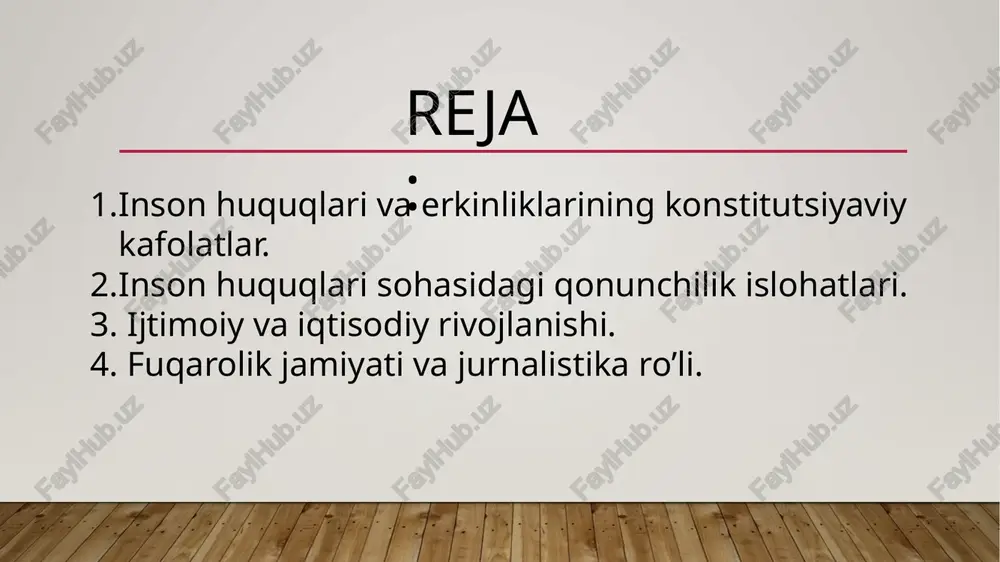 aro bog‘liqligi, o‘zaro ta'sir va ro‘li haqida quyida batafsil tushuntiraman. jurnalistika fuqarolik jamiyatining ajralmas qismi bo‘lib, jamiyatdagi ijtimoiy, siyosiy va iqtisodiy masalalar bo‘yicha axborot taqdim etish, fuqarolarni xabardor qilish, siyosiy va ijtimoiy hisobdorlikni ta'minlashda muhim rol o‘ynaydi. jurnalistlar, shu tarzda, fuqarolik jamiyatining rivojlanishi va samarali ishlashida o‘zining mas'uliyatli va faol ishtirokini ta'minlaydilar. image2.jpg image3.jpg image4.jpg image5.jpg image6.webp image1.jpg /docprops/thumbnail.jpeg