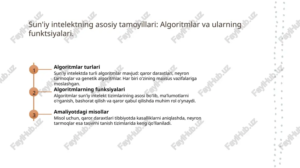 amrab olishi kutilmoqda. ular ish jarayonlarini avtomatlashtirish va yangi innovatsiyalarni yaratishda muhim rol o'ynaydi. o'zbekistonda sun'iy intelektning taraqqiyoti va uning iqtisodiy ta'siri. sun'iy intelekt taraqqiyoti o'zbekistonda sun'iy intelekt sohasidagi taraqqiyot, hukumat va xususiy sektorning birgalikdagi investitsiyalari bilan tez sur'atda rivojlanmoqda. iqtisodiy o'sish sun'iy intelekt iqtisodiy o'sishni tezlashtiradi, yangi ish o'rinlari yaratadi va mavjud sohalarda samaradorlikni oshiradi, masalan, qishloq xo'jaligida. innovatsion texnologiyalar o'zbekistonda sun'iy intelekt yordamida innovatsion texnologiyalarni ishlab chiqish va qo'llash, raqobatbardosh mahsulotlarni yaratishga yordam beradi. ta'lim va ishchi kuchi sun'iy intelekt ta'lim tizimini modernizatsiya qilishga yordam beradi, yangi mutaxassislar tayyorlash orqali ishchi kuchining sifatini oshiradi. ai texnologiyalarining o'zbekistondagi ta'lim va sog'liqni saqlash sohalaridagi qo'llanilishi. 1 ta'limda ai - o'zbekistonda sun'iy intelekt ta'lim jarayonlarini rivojlantirishda, shaxsiylashtirilgan o'qitish va talabalar yondashuvini o'zgartirishda foydalanilmoqda. 2 sog'liqni saqlashda ai - sun'iy intelekt, o'zbekiston sog'liqni saqlash tizimida, bemorlar ma'lumotlarini tahlil qilish va diagnostika jarayonlarini yaxshilashda qo'llanilmoqda. 3 raqamli platformalar - o'zbekistonda ta'lim va sog'liqni …