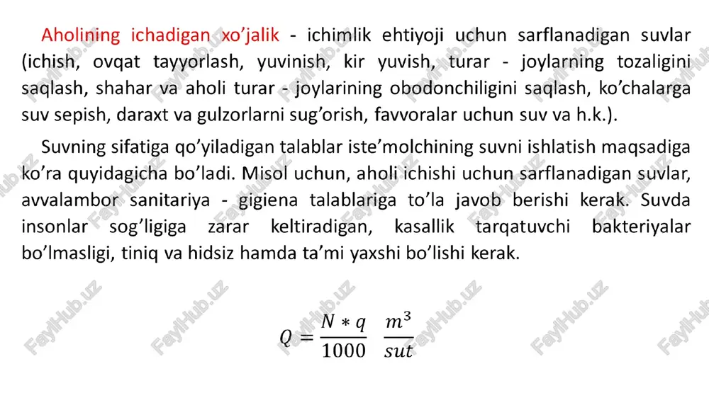 larning yong’inga bardoshlilik darajasiga bog’liq bo’lgan holda qurilgan binolar 3 qavatli va undan ko’p yukori, ular­ning yong’inga bardoshlilik darajasiga bog’liq bo’lmagan holda 1 gacha 1 5 10 1 dan 5 gacha 1 10 10 5 dan 10 gacha 1 10 15 10 dan 25 gacha 2 10 15 25 dan 50 gacha 2 20 25 50 dan 100 gacha 2 25 35 100 dan 200 gacha 3 40 200 dan 300 gacha 3 55 300 dan 400 gacha 3 70 400 dan 500 gacha 3 80 500 dan 600 gacha 3 85 600 dan 700 gacha 3 90 700 dan 800 gacha 3 95 800 dan 1000 gacha 3 100 qishloq aholi turar - joylarida bir yong’inga sarflanadigan suv mehyori — 5 l/k-k. tashqi yong’inni o’chirish uchun sarf­lanadigan suv sarfi binolarning balandligi va hajmi 5-jadvalda ko’rsatilganidan katta bo’lsa, shu bilan birga ma’muriy binolarning hajmi 25 ming m3 dan yuqori bo’lganda …