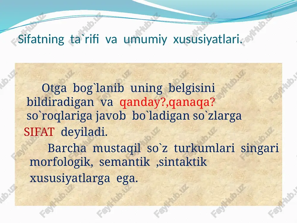 sifat so'z turkumi slayd - Page 3