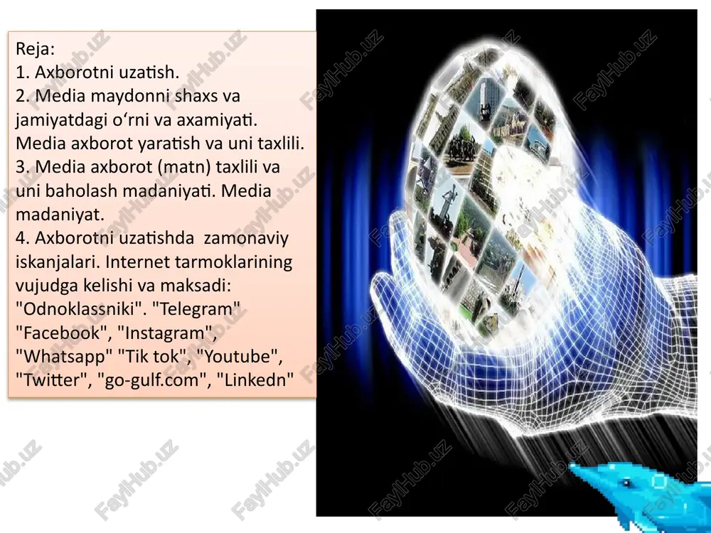 olariga duch kelamiz. yoshlarga bunda y qiyin sharoitda o‘zini tutish qoidalari va o‘z-o‘zini himoya eta olishni o‘rgatish juda muhimdir. the british media electronic media tv radio internet youtube, llc — videomateriallar hostingini taqdim etuvchi vebsayt. youtubedan foydalanish qulay va koʻrish osonligi tufayli juda ham mashhur va kirib koʻruvchilari soni koʻpligi boʻyicha jahonda uchinchi oʻrinda turadigan saytdir. saytda video koʻruvchilar soni kuniga 2 milliarddan ortiq hisoblanadi. saytda professional videolavhalardan tortib, havaskor videolar, videobloglargacha taqdim etilgan. facebook (talaffuzi: feysbuk) — 2004-yilda harvard universiteti talabasi mark zuckerberg tomonidan va qoʻshni xonadagi eduardo saverin, dustin moskovitz va chris hughes tomonidan asos solingan ijtimoiy tarmoq. saytning butun dunyoda ommalashib ketgani bois, mark zuckerberg 23 yoshida dunyoning eng yosh milliarderi deya tan olindi. youtube, llc — videomateriallar hostingini taqdim etuvchi vebsayt. youtubedan foydalanish qulay va koʻrish osonligi tufayli juda ham mashhur va kirib koʻruvchilari soni koʻpligi boʻyicha jahonda uchinchi oʻrinda turadigan saytdir. saytda video koʻruvchilar soni …