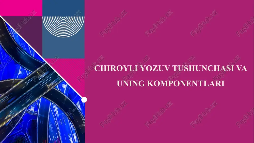 lar esa bolaning jismoniy holatiga bog’liq. qo’l va barmoq mushaklarining rivojlanishi asosiy omil: 5-6 yoshda bolalarning nozik motorikasi zaif bo’ladi, shuning uchun mashqlar oddiy chiziqlardan boshlanadi. ko’rish organining holati ham muhim – yaqin ko’rish yoki astigmatizm yozuvni buzadi, shuning uchun darslarda yorug’lik va masofa nazorat qilinadi. 7 8 o’qituvchi nutqi, namoyish va ko’rsatmaning ahamiyati o’qituvchining nutqi chiroyli yozuv o’rgatishda asosiy vosita hisoblanadi. nutq aniq, ravon va tushunarli bo’lishi kerak, chunki bolalar o’qituvchining so’zlarini takrorlaydi. masalan, harfni tasvirlashda "dumaloq, yumshoq shakl" kabi so’zlar ishlatiladi, bu bolaning tasavvurini ishga soladi. nutqning ohangi ijobiy bo’lib, bosimdan xoli bo’lishi lozim – qattiq ohang bolalarni qo’rqitadi. nutq orqali ko’rsatma berish, masalan, "qalamni shunday ushla", bolalarning xatosini tuzatadi va mustaqillikni oshiradi.namoyish – o’qituvchining yozuv jarayonini ko’rsatishi – vizual ta’sir beradi. namoyishda o’qituvchi doskada yoki qog’ozda harfni sekin chizib ko’rsatadi, bu bolalarga harakatni nusxalashga yordam beradi. namoyishning afzalligi – real vaqt rejimida ko’rish, shuning uchun u darsning …