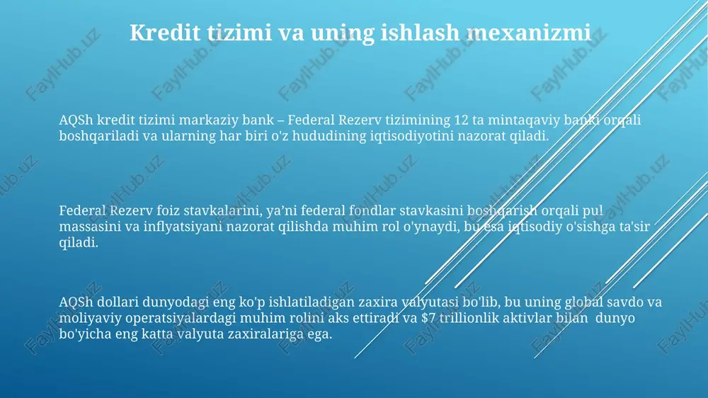 amalga oshirilayotgan tranzaksiyalar soni 2022 yilda 25% ga oshdi, bu esa ularning iqtisodiyotdagi ahamiyatini ko'rsatadi. pul tizimining tarixiy rivojlanishi bretton-vuds tizimining 1971-yilda buzilishi aqsh dollari uchun oltin standartini bekor qildi va suzuvchi valyuta kursining joriy etilishiga olib keldi, bu esa global valyuta bozorida dollarning mavqei va uning beqarorligiga ta'sir ko'rsatdi. aqsh pul tizimining dastlabki yillari, 1792-yilda qabul qilingan tangalar to'g'risidagi qonun bilan, kumush va oltin standartining joriy etilishi bilan belgilangan bo'lib, bu valyuta kursining barqarorligini ta'minlashga qaratilgan edi. 1913-yilda federal rezerv tizimining tashkil etilishi aqsh pul-kredit siyosatida muhim burilish nuqtasi bo'lib, markaziy bankning iqtisodiyotni boshqarishdagi rolini sezilarli darajada kuchaytirdi va valyuta emissiyasini nazorat qilish imkoniyatini berdi. banknotalar va tangalar: chiqarish va aylanish 2023 yil holatiga ko'ra, aylanishdagi aqsh dollarining umumiy qiymati 2 trillion dollarni tashkil etadi, bu esa jahon iqtisodiyotining muhim qismidir. aqsh dollari banknotalari federal rezerv tizimi tomonidan chop etiladi va ularning dizayni har 7-10 yilda yangilanadi, bu esa …