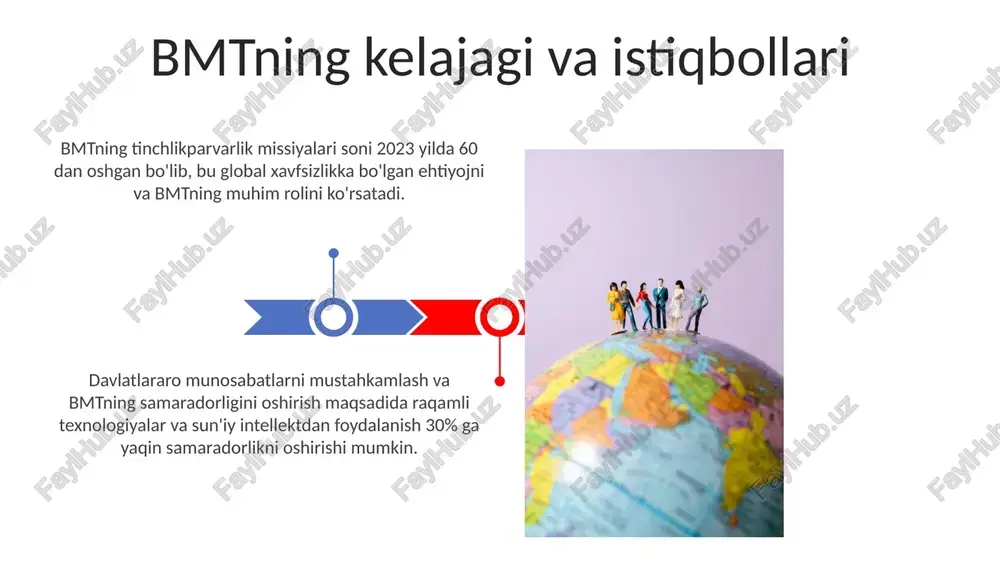 avlatlarning geografik taqsimoti juda xilma-xil boʻlib, barcha qitʼalar va mintaqalardan vakillar mavjud. birlashgan millatlar tashkiloti tarixi birlashgan millatlar tashkilotining asl nomi “millatlar ittifoqi” boʻlib, 1919-yilda tashkil topgan va i jahon urushidan keyin global tinchlikni taʼminlashga qaratilgan edi, ammo bu tashkilot ikkinchi jahon urushiga yoʻl qoʻymadi. bmtning asosiy maqsadlaridan biri jahon tinchligini va xavfsizligini saqlash boʻlib, buning uchun bmt xavfsizlik kengashi kabi organlar, tinchlikparvarlik operatsiyalari va diplomatiya vositalaridan foydalanadi. bmtning moliyalashtirilishi bmt byudjetining taxminan 30%i tinchlikni saqlash va xavfsizlik operatsiyalariga, qolgan 70%i esa ijtimoiy-iqtisodiy rivojlanish, inson huquqlari va boshqa sohalarga yo'naltiriladi. 2022 yildagi bmtning yillik byudjeti 3,2 mlrd aqsh dollarini tashkil etib, bu mablag' a'zo davlatlarning aholisi va iqtisodiy kuchiga mutanosib ravishda taqsimlangan badallardan olingan. iqtisodiy va ijtimoiy kengash kengashning muhim vazifalaridan biri – bmtning ixtisoslashtirilgan agentliklari, jumladan, 15 dan ortiq agentliklarning faoliyatini muvofiqlashtirish va ularning hisobotlarini ko'rib chiqish hisoblanadi. bu samarali xalqaro hamkorlikni ta'minlashga xizmat qiladi. ecosoc bmtning asosiy organlaridan …