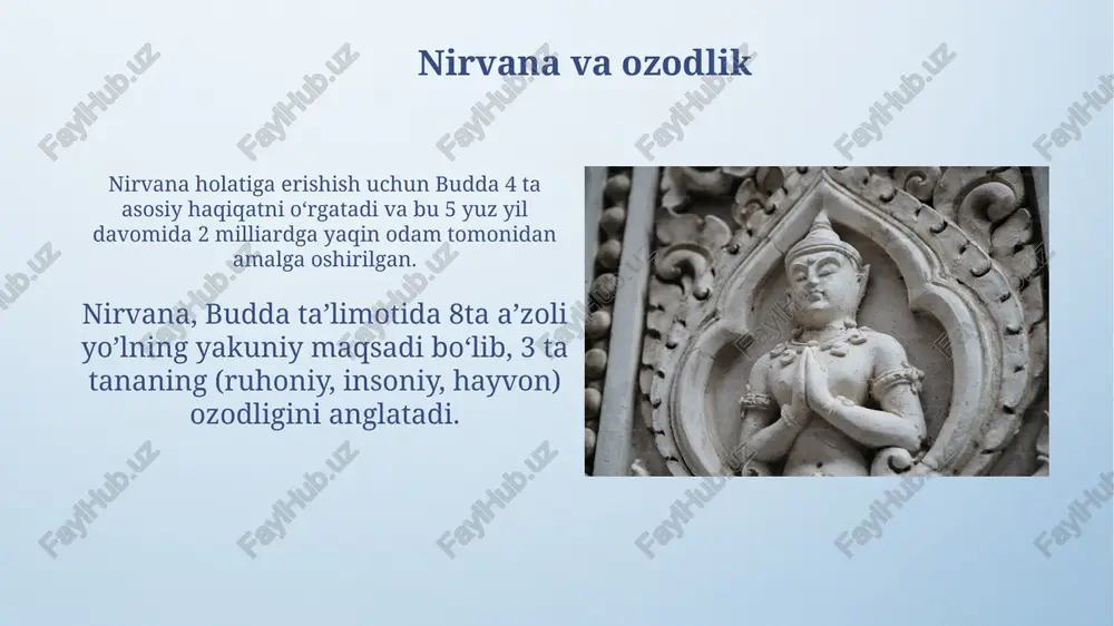buddizm taʼlimotida toʻrt oliy haqiqat,nirvana haqidagi qarashlar - Page 3
