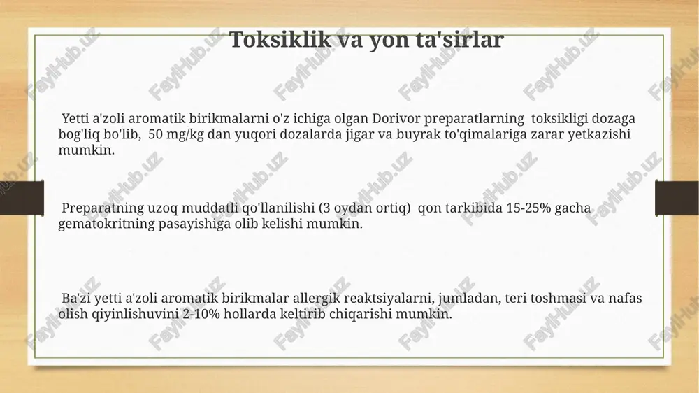 ksibutiratlarning ta'siri va qo'llanilishi oksibutiratlarning yuqori dozalari nafas depressiyasi va hatto komaga olib kelishi mumkin, shuning uchun ularning qo'llanilishi qat'iy tibbiy nazorat ostida bo'lishi kerak. oksibutiratlarning ba'zi turlari, masalan, gamma-gidroksibutirat (ghb), markaziy asab tizimiga ta'sir qilib, 1-2 soat ichida tinchlantiruvchi va uyqu keltiruvchi ta'sir ko'rsatadi. oksibutiratlarning dorivor qo'llanilishi cheklangan bo'lib, asosan, narkolepsiya va ba'zi mushak kasalliklarida 5-10 mg/kg dozalarida qo'llaniladi. benzodiazepinlarning dorivor preparatlardagi o'rni benzodiazepinlar markaziy nerv sistemasiga ta'sir etuvchi 100 dan ortiq dorilar guruhiga kiradi va ularning aksariyati anxiolitik, sedativ va mushak bo'shashtiruvchi xususiyatlarga ega. benzodiazepinlarning ta'sir mexanizmi gaba retseptorlari bilan bog'lanish orqali amalga oshiriladi, bu esa neyrotransmissiya jarayonini o'zgartiradi va miya faoliyatini susaytiradi. ushbu preparatlarning terapevtik dozalarida qo'llanilishi uyqusizlik, xavotir va mushak spazmlarini davolashda samarali bo'lishi mumkin, ammo dozani oshirib yuborish xavfli asoratlarga olib kelishi mumkin. yetti a'zoli aromatik birikmalarning sintezi bir qator yetti a'zoli aromatik birikmalarni olishda grignard reaksiyasi va siklizatsiya jarayonlari muhim rol o'ynaydi, bu esa …