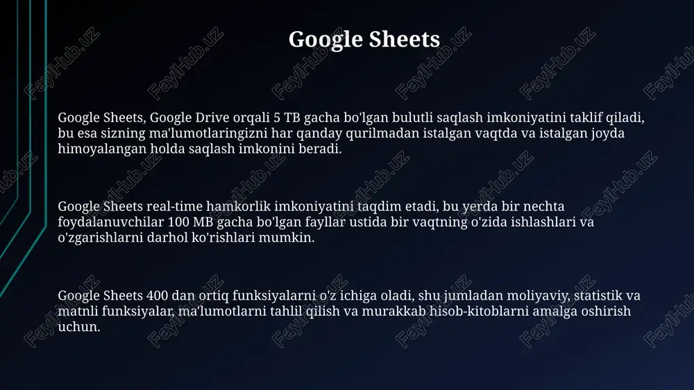 google sheets - Page 3